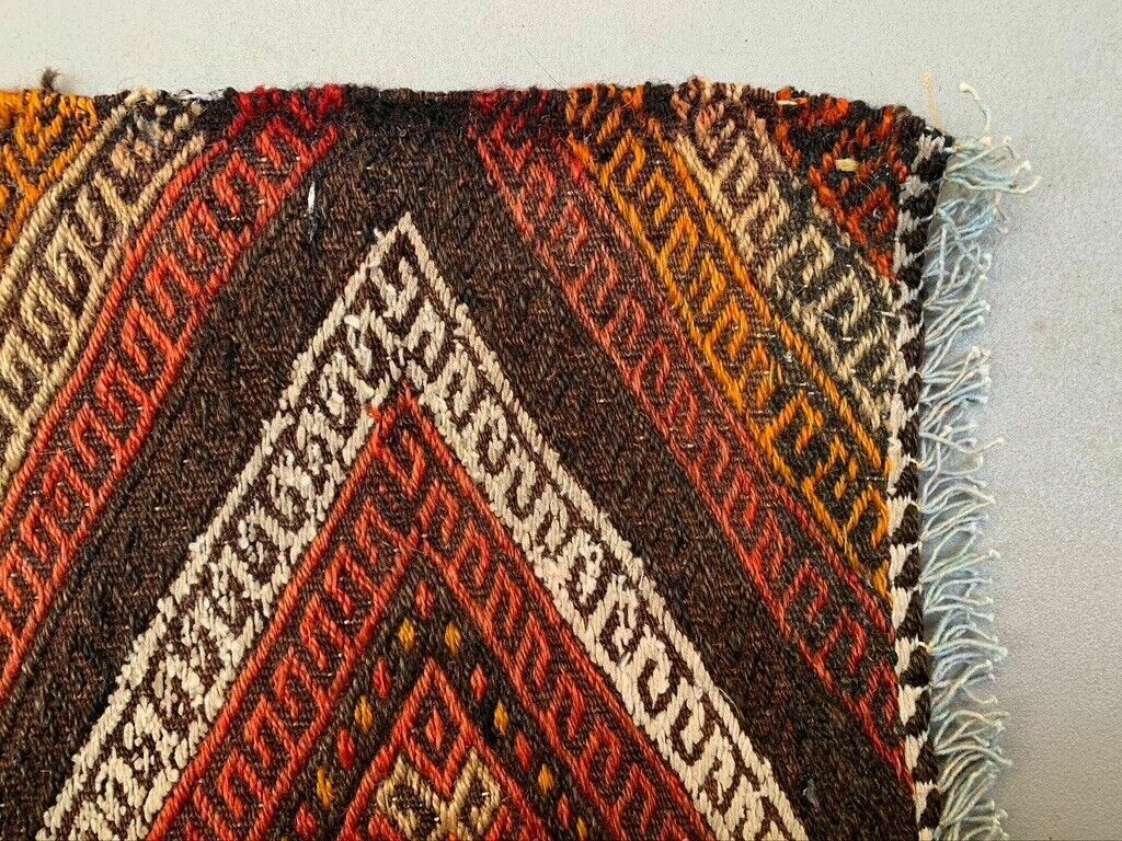 Vintage Turkish Mini Kilim 93x56 Cm Wool Small Kelim Runner, Shabby Chic photo vinterior