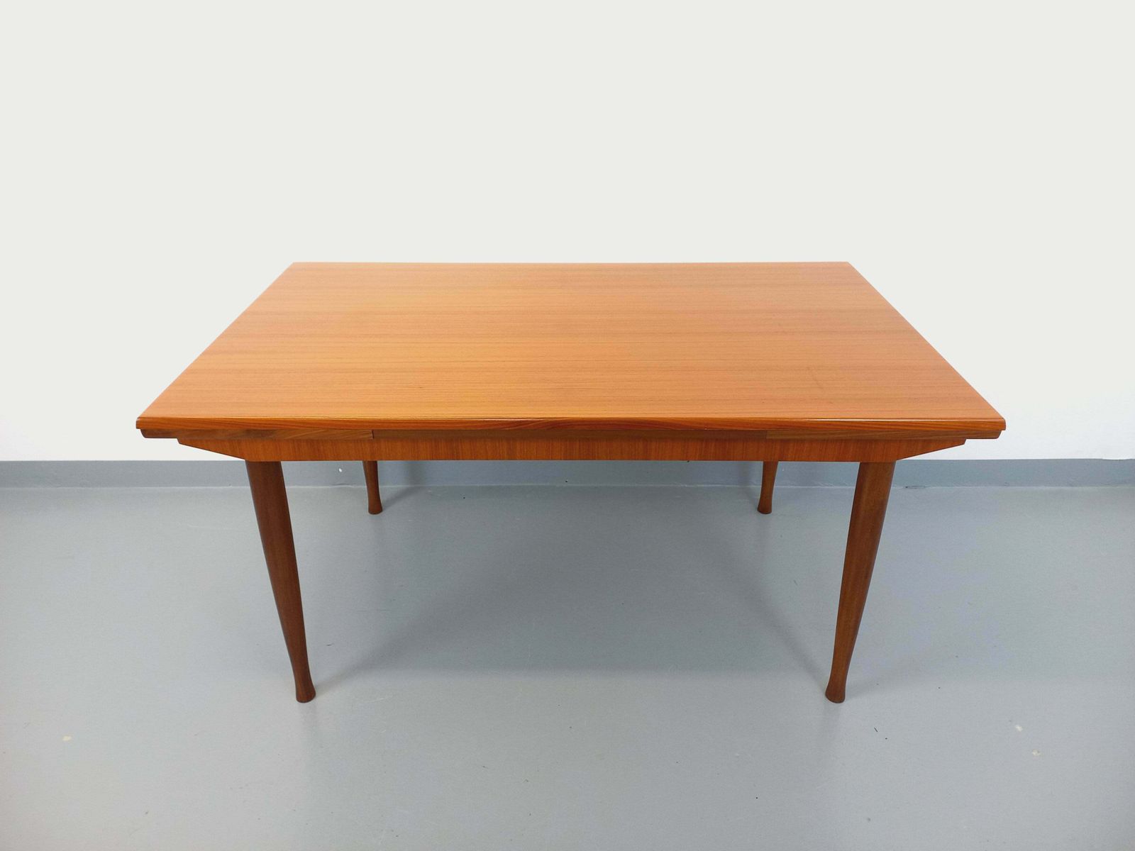 Scandinavian Rectangular Table With Round Teak Legs