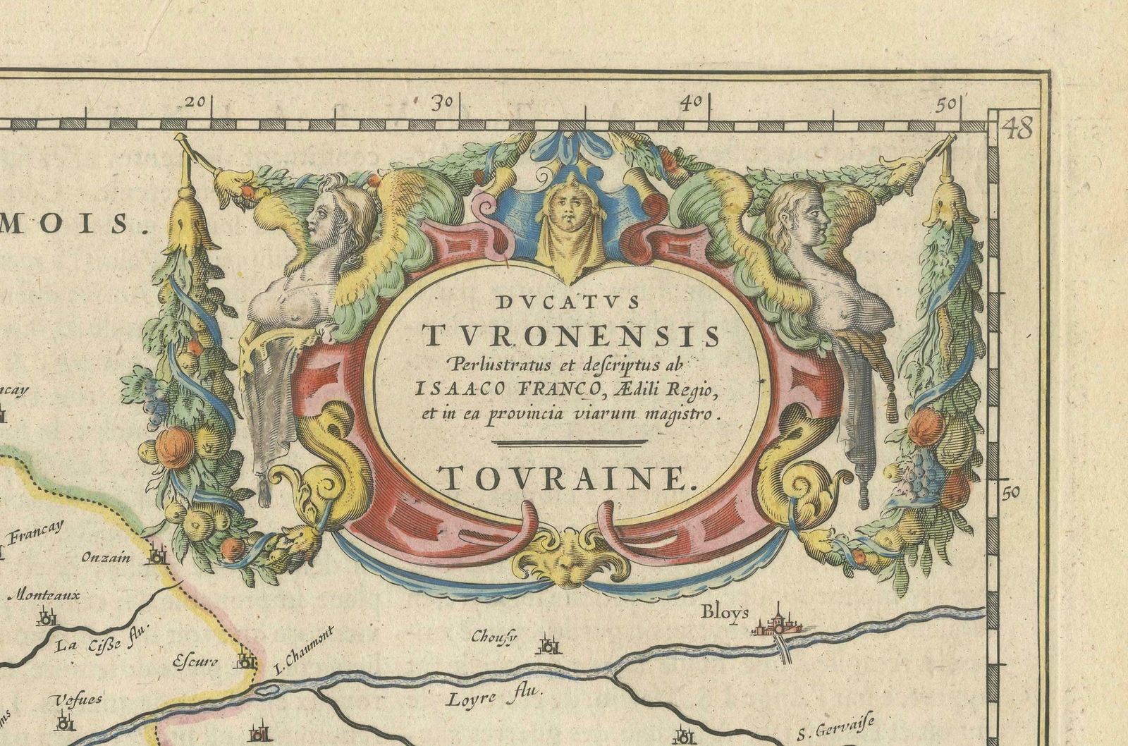 Cartographic Elegance Of Touraine: A 17th Century Map Showing French Heritage photo vinterior