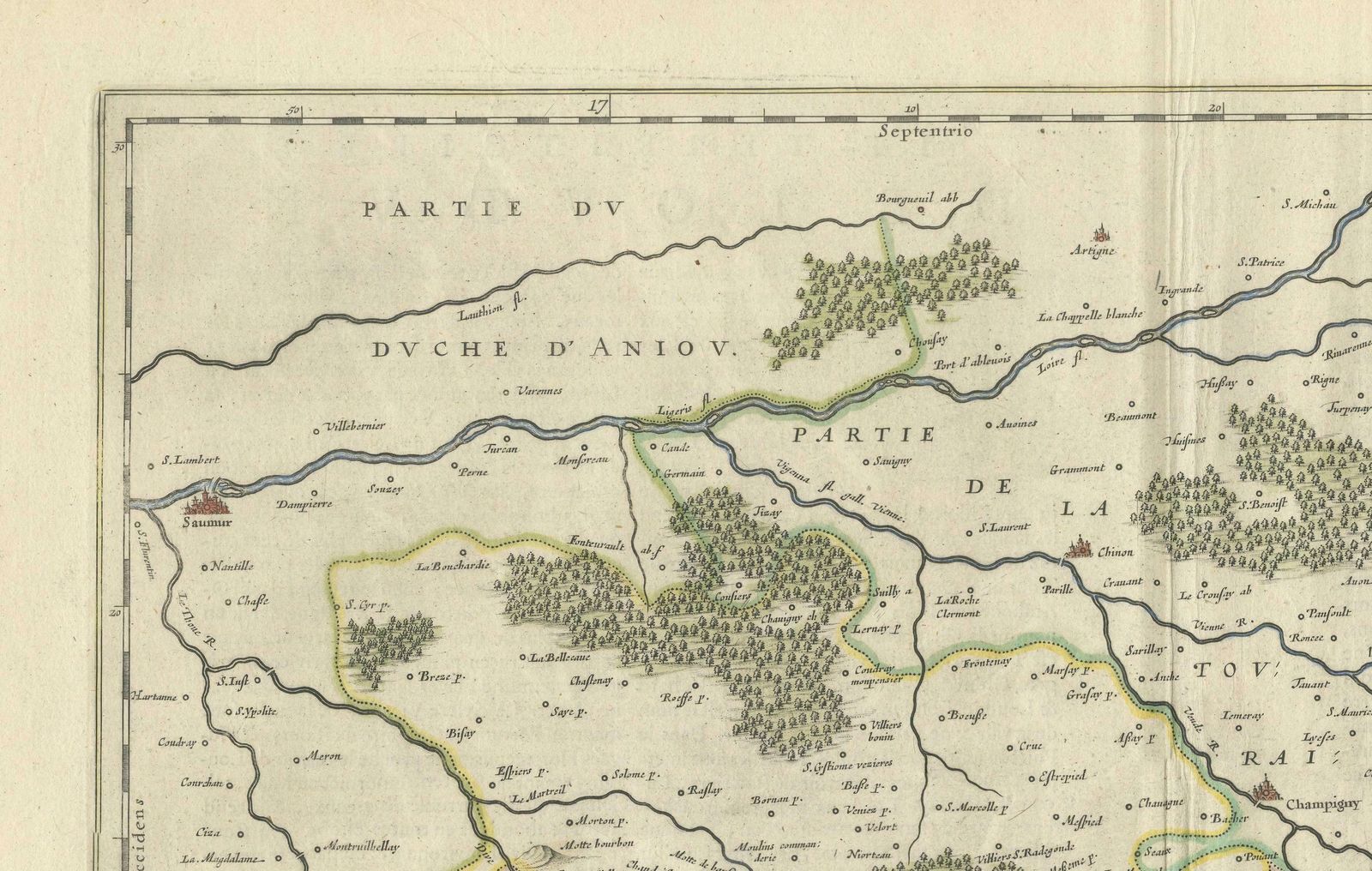 Loudun And Mirebeau: A Cartographic Masterpiece Of 17th Century France By Blaeu photo for sale