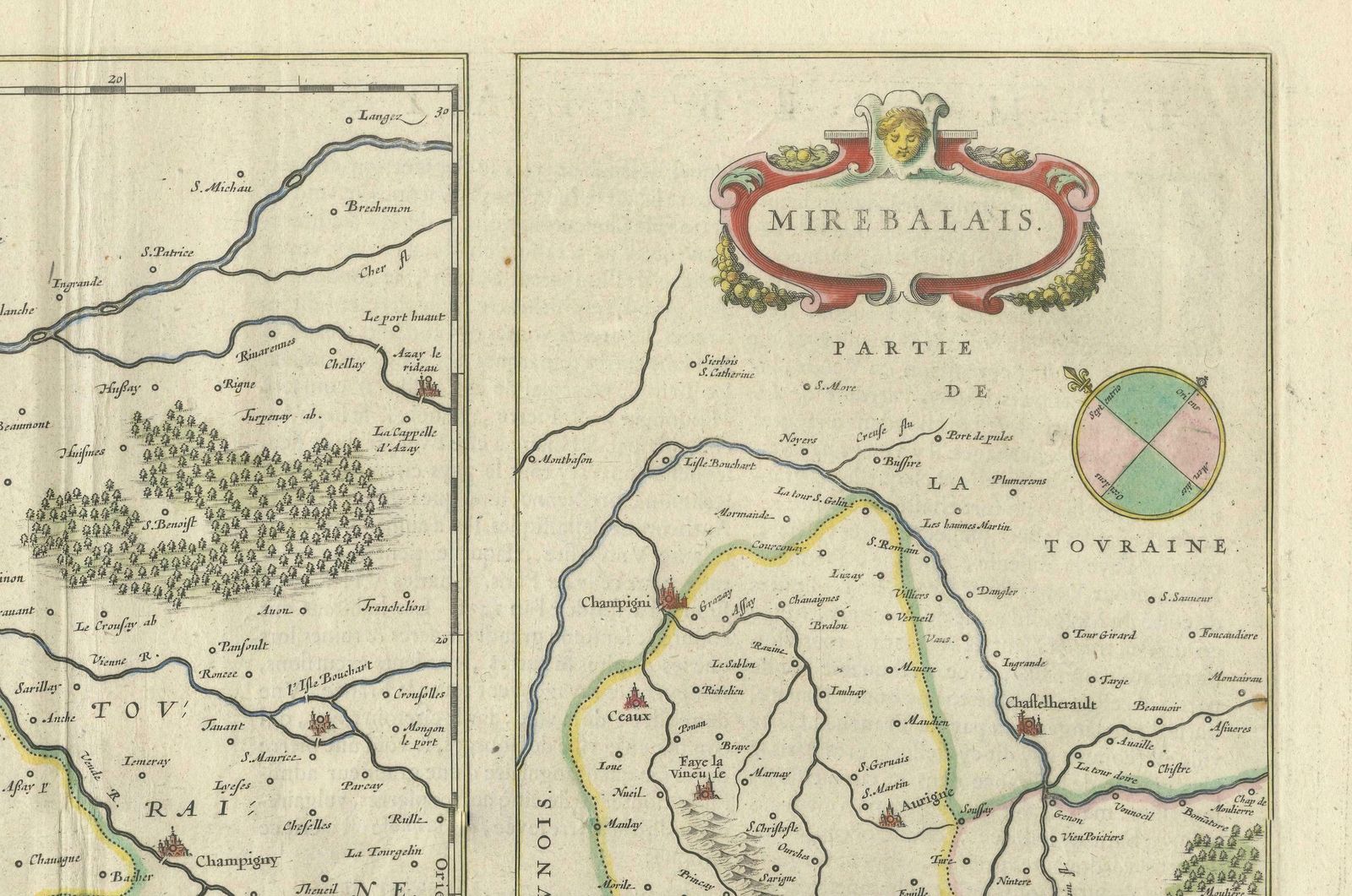 Loudun And Mirebeau: A Cartographic Masterpiece Of 17th Century France By Blaeu photo vinterior