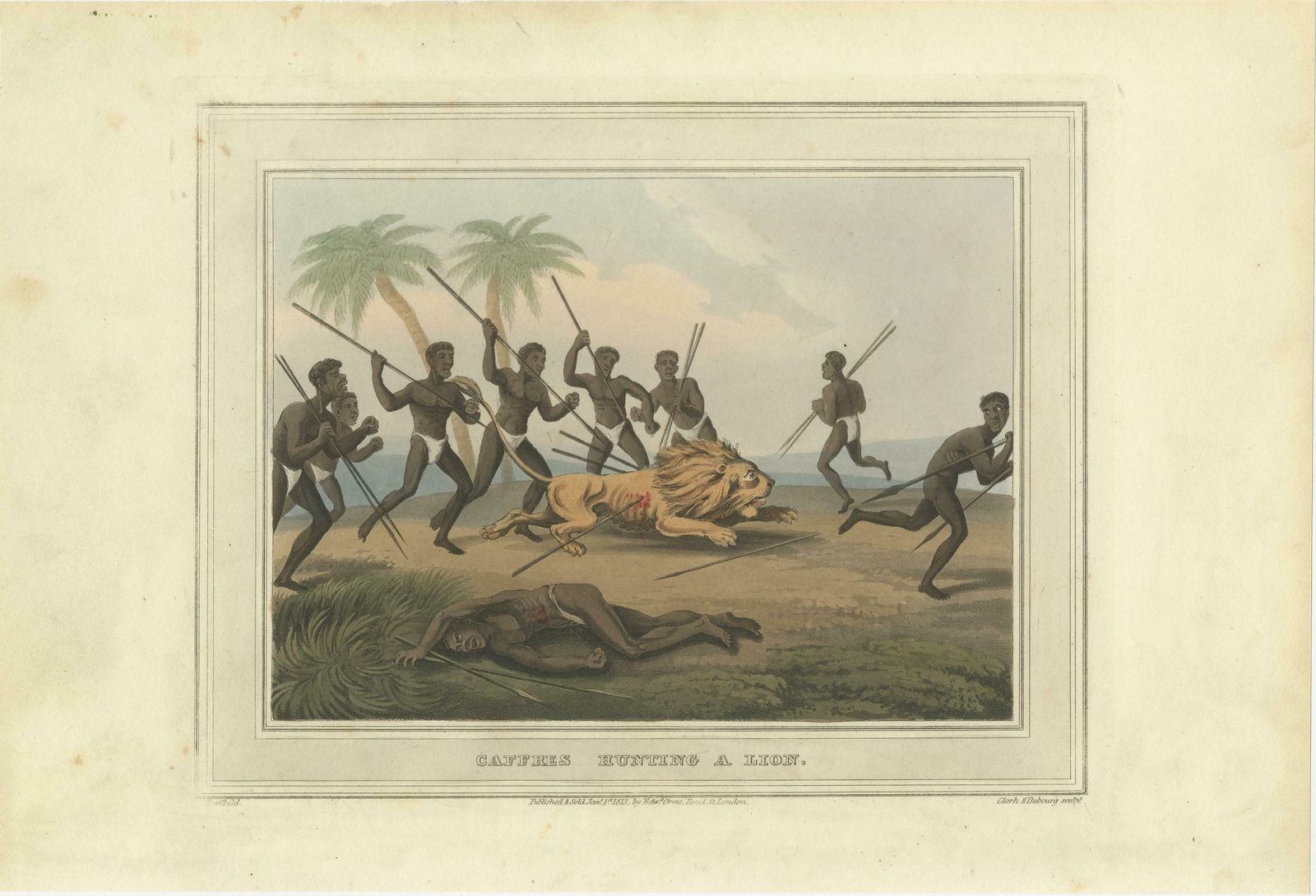 Hunting And Gathering Across Continents In A Collage Of Five Engravings, 1813 photo Art