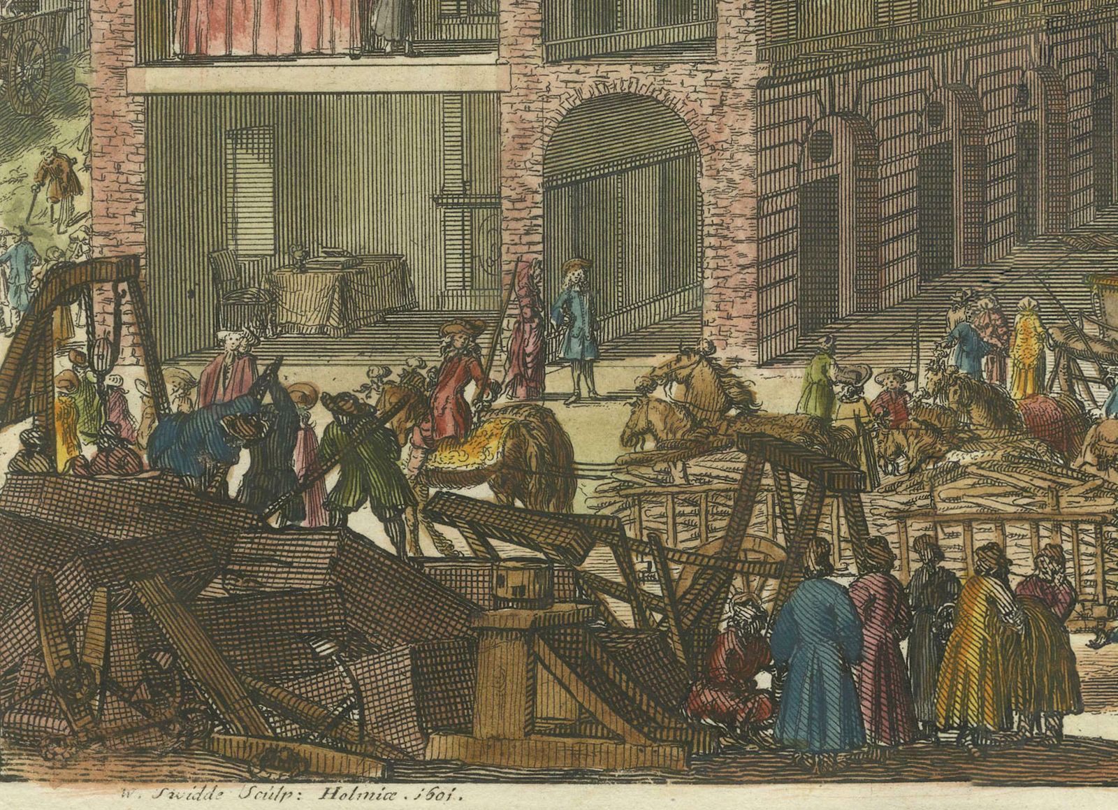 The Southern Courthouse Of Stockholm: An Engraving By Willem Swidde, 1691 photo Art
