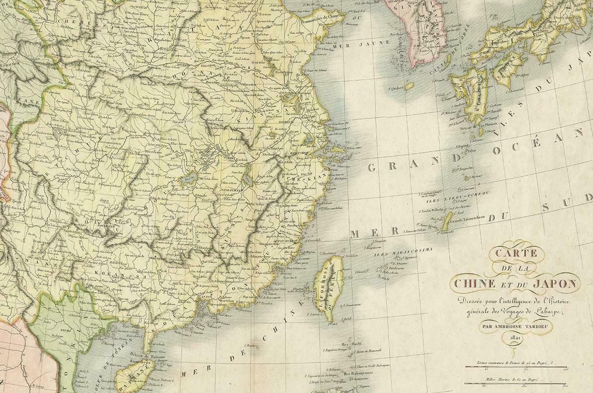 Antique Map Of China And Japan By Tardieu, 1821 photo Art