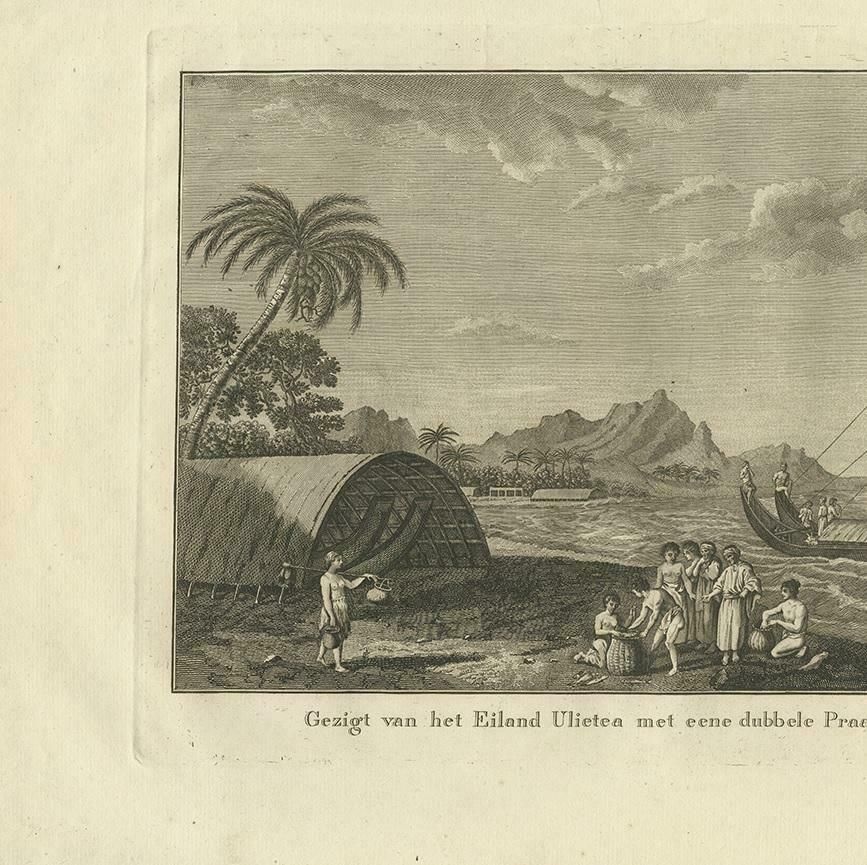 Antique Print Of Ulietea In French Polynesia, Cook, 1803 photo for sale