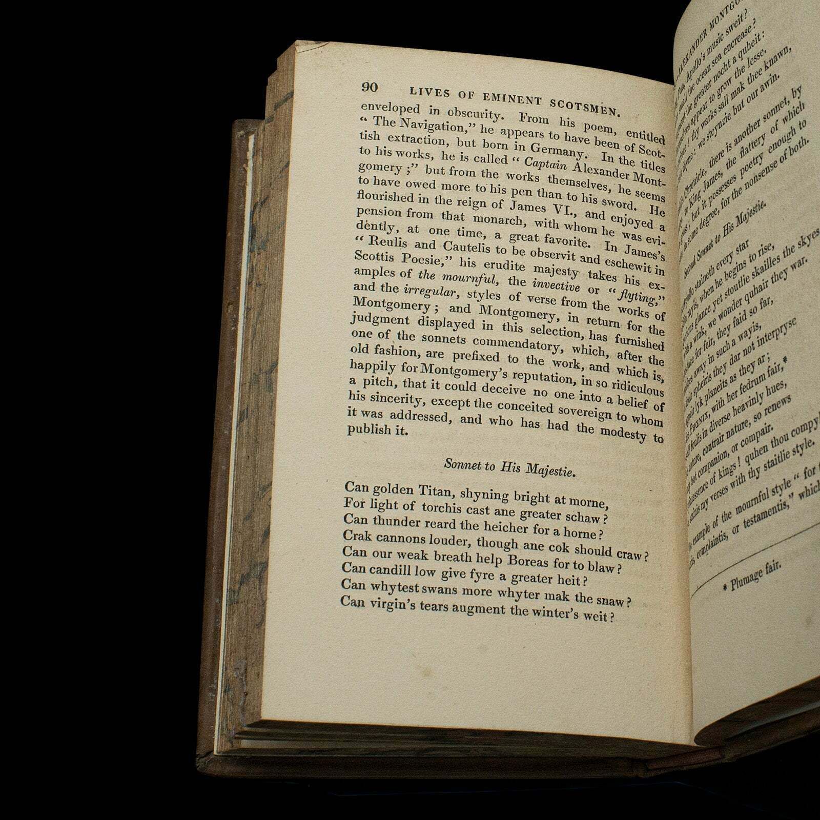 2 Antique Books, The Lives Of Scottish Poets, English, Biographical, Regency photo vinterior