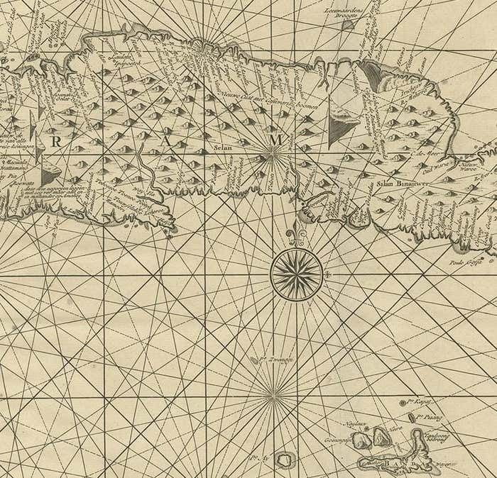 Antique Map Of Ambon And Surroundings By Valentijn '1726' photo for sale
