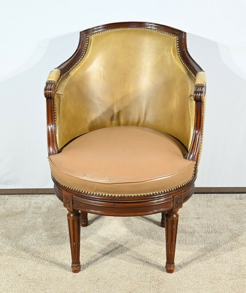 Beech Swivel Office Armchair, Louis XVI Style – Late 19th Century photo Furniture
