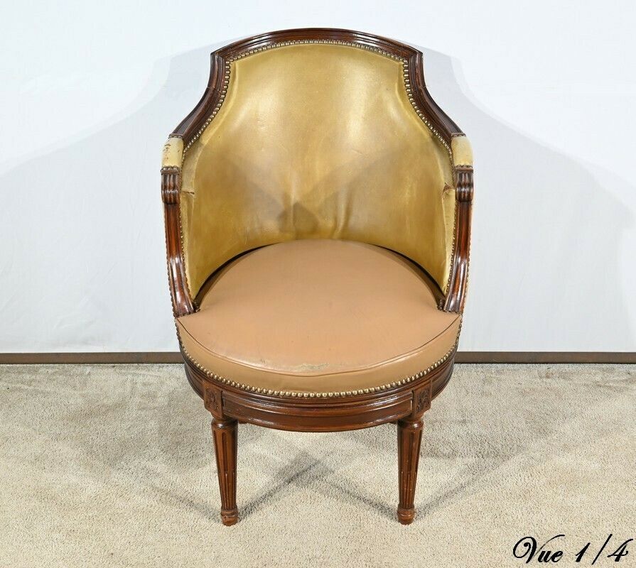photo for sale Beech Swivel Office Armchair, Louis XVI Style – Late 19th Century