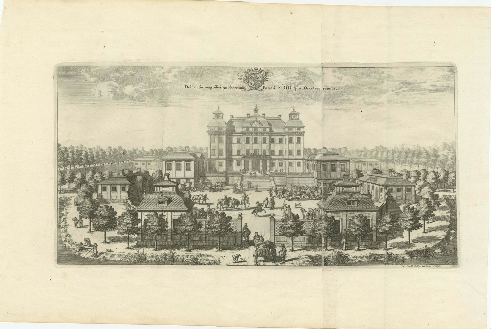 Baroque Opulence: The Eastern View Of Siqvo Palace In Swidde's 1696 Engraving photo furniture