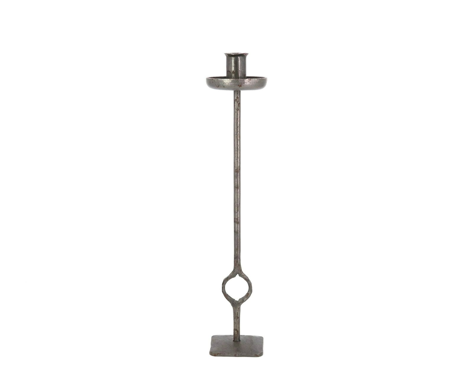 French Modernist Steel Candle Holder Signed Robert J, 1970s / Modern, Minimalist, Modernist photo furniture