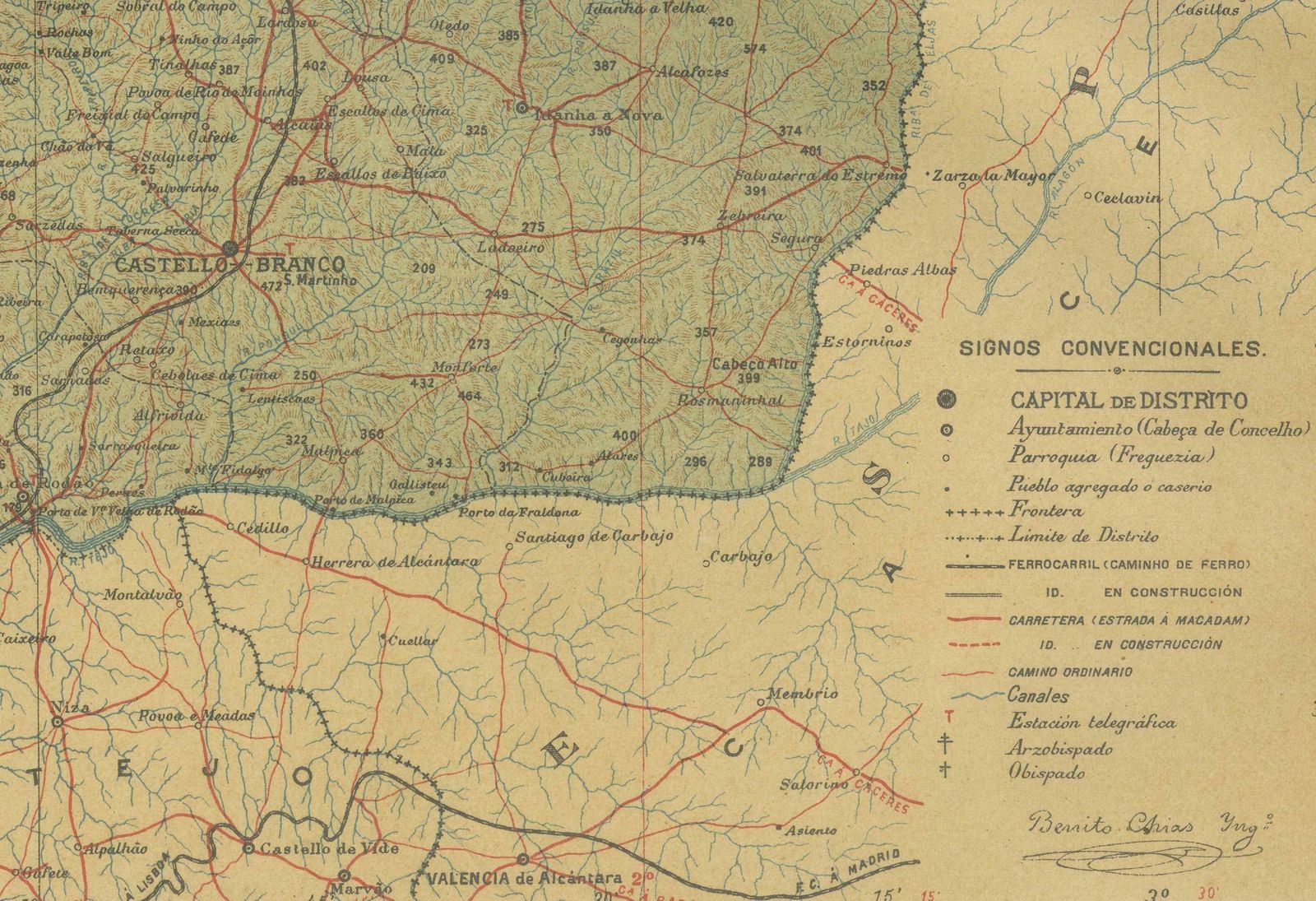 Beira Baixa: A Cartographic Portrait Of Portugal's Historic Frontier In 1903 photo for sale