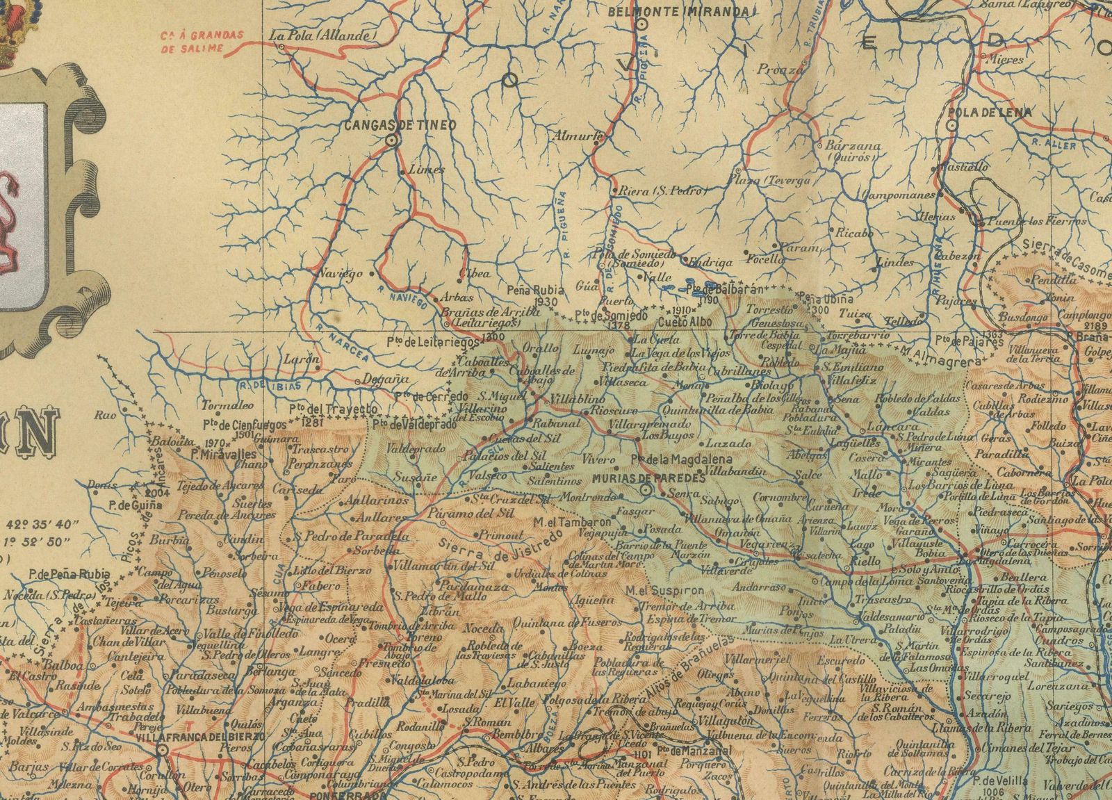 León 1903: A Cartographic Detailing Of Castilla Y León's Mountainous Province photo for sale