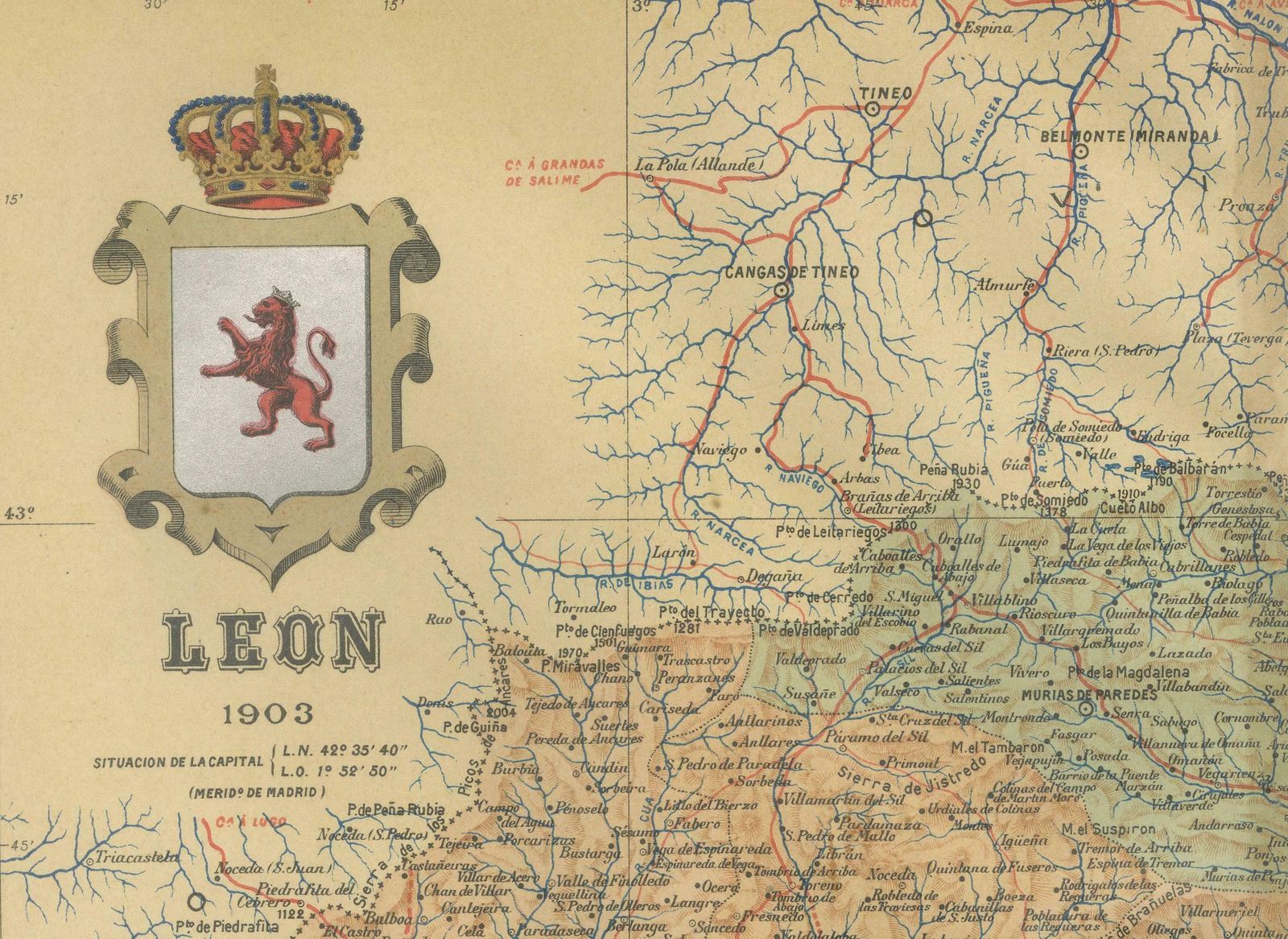 León 1903: A Cartographic Detailing Of Castilla Y León's Mountainous Province photo vinterior