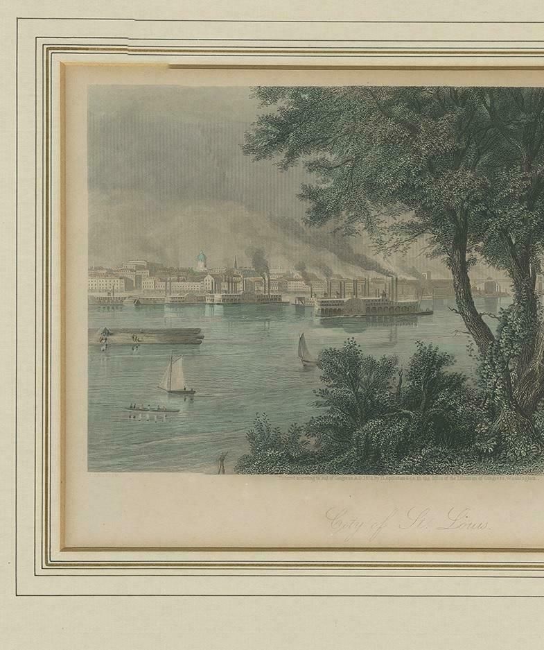 Antique Print Of The City Of St. Louis By Appleton, 1872 photo for sale