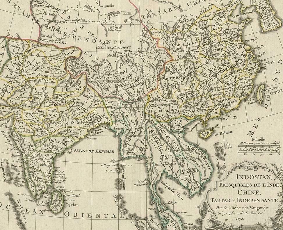 Antique Map Of Asia By Dussy, 1778 photo Art