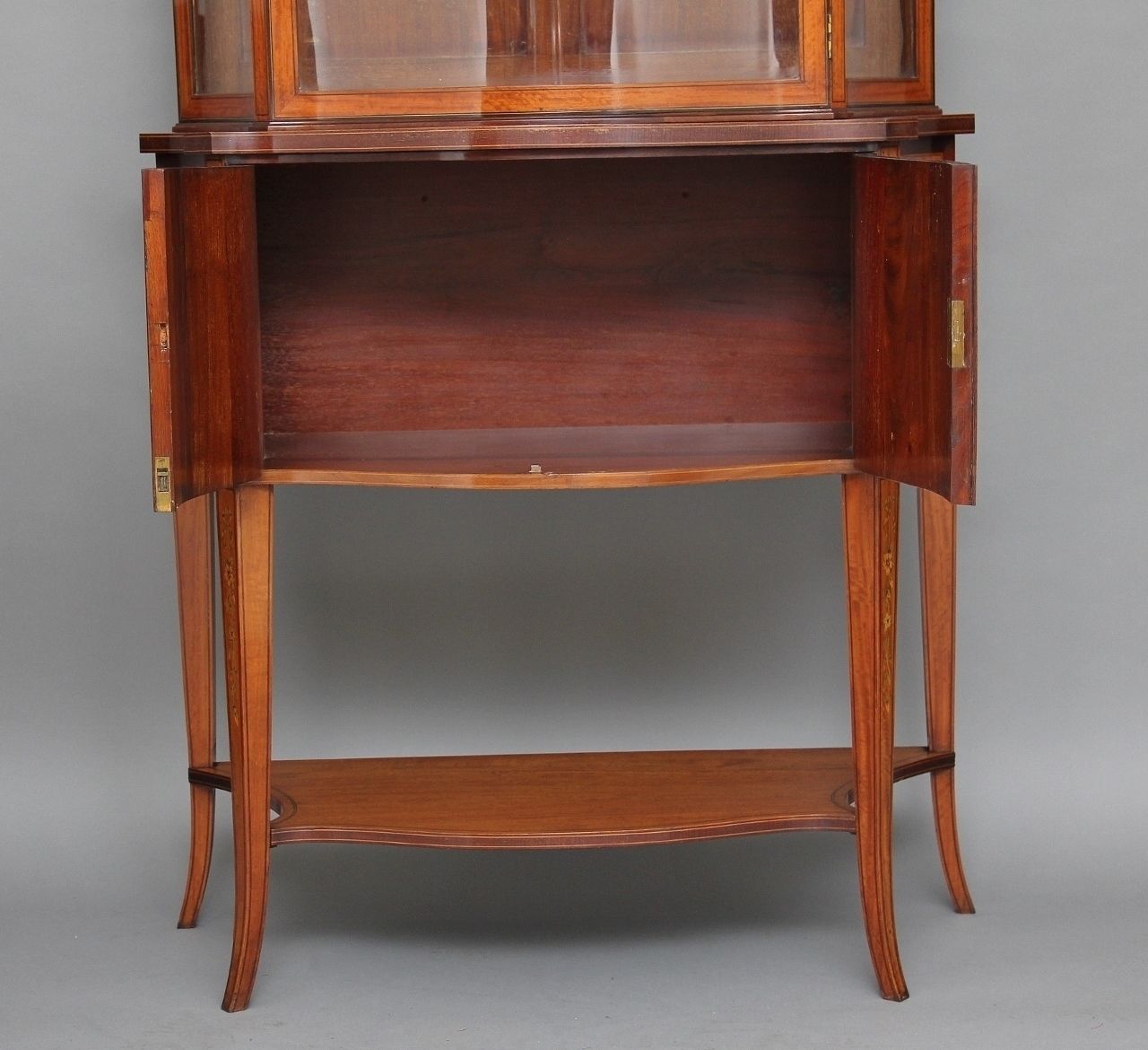 19th Century Satinwood Inlaid Display Cabinet photo Furniture