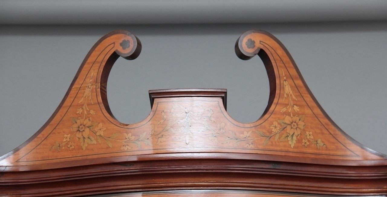 19th Century Satinwood Inlaid Display Cabinet photo vintage
