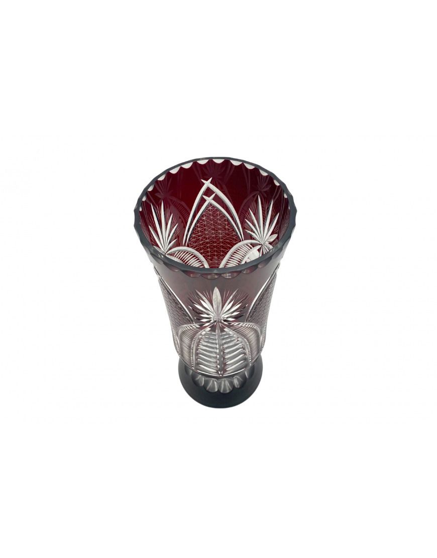 Burgundy Crystal Vase, Poland, 1960s. photo for sale