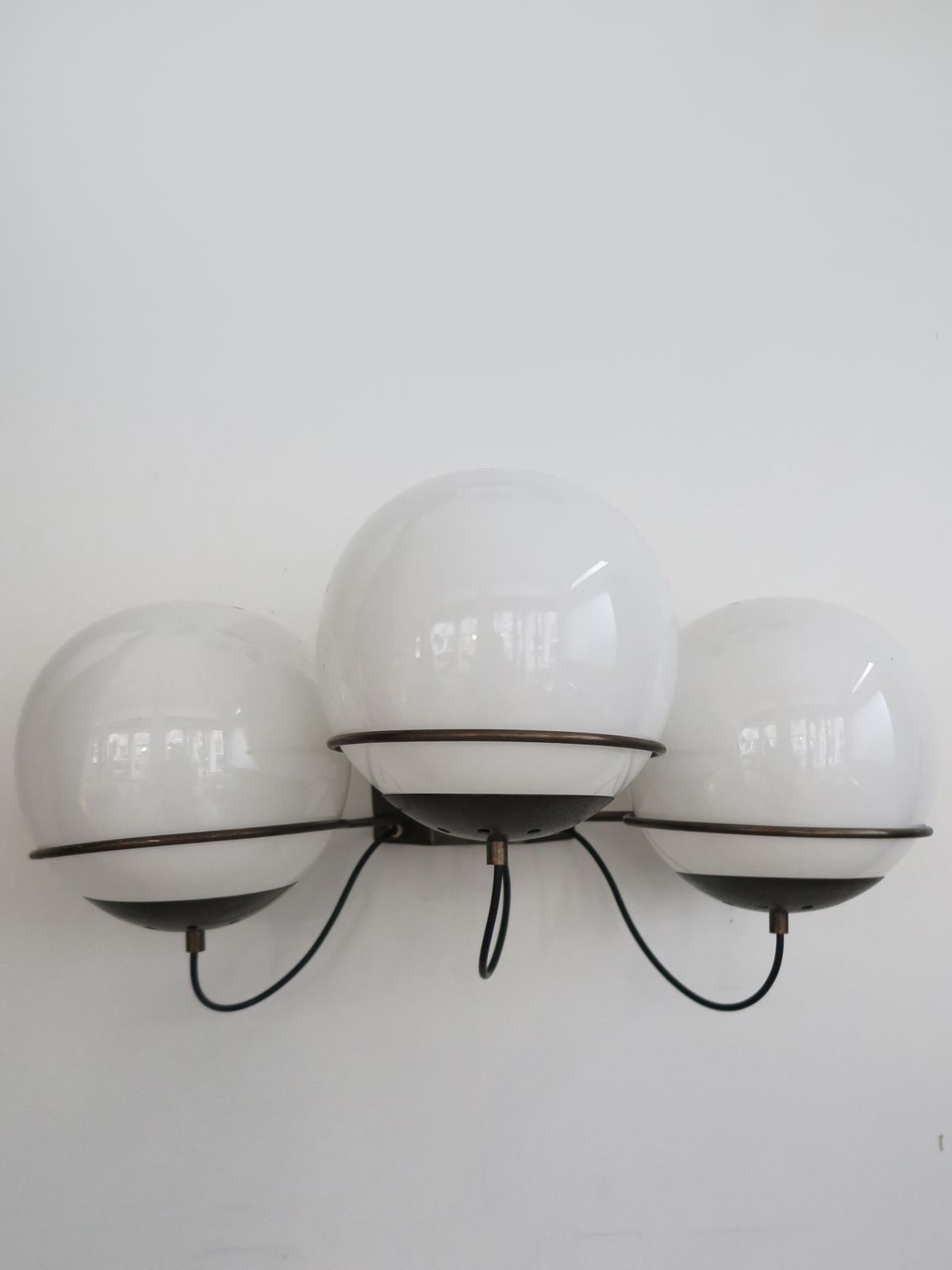 Lighting Italian Candle Metal Glass Sconces Wall Lights Set Of Two, 1960s photo