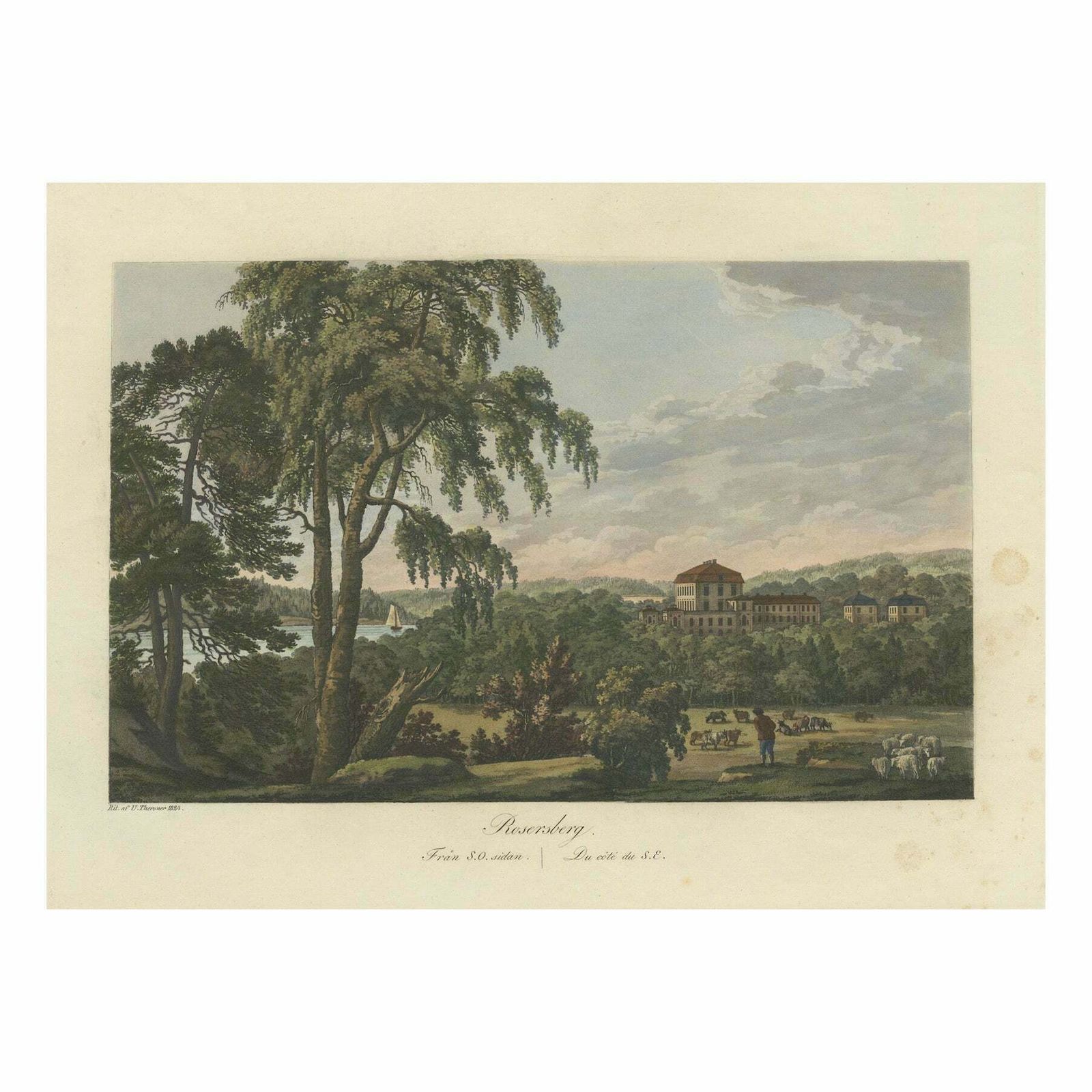Pastoral Elegance: Ulrik Thersner's 1824 Aquatint Of Djursholm Castle