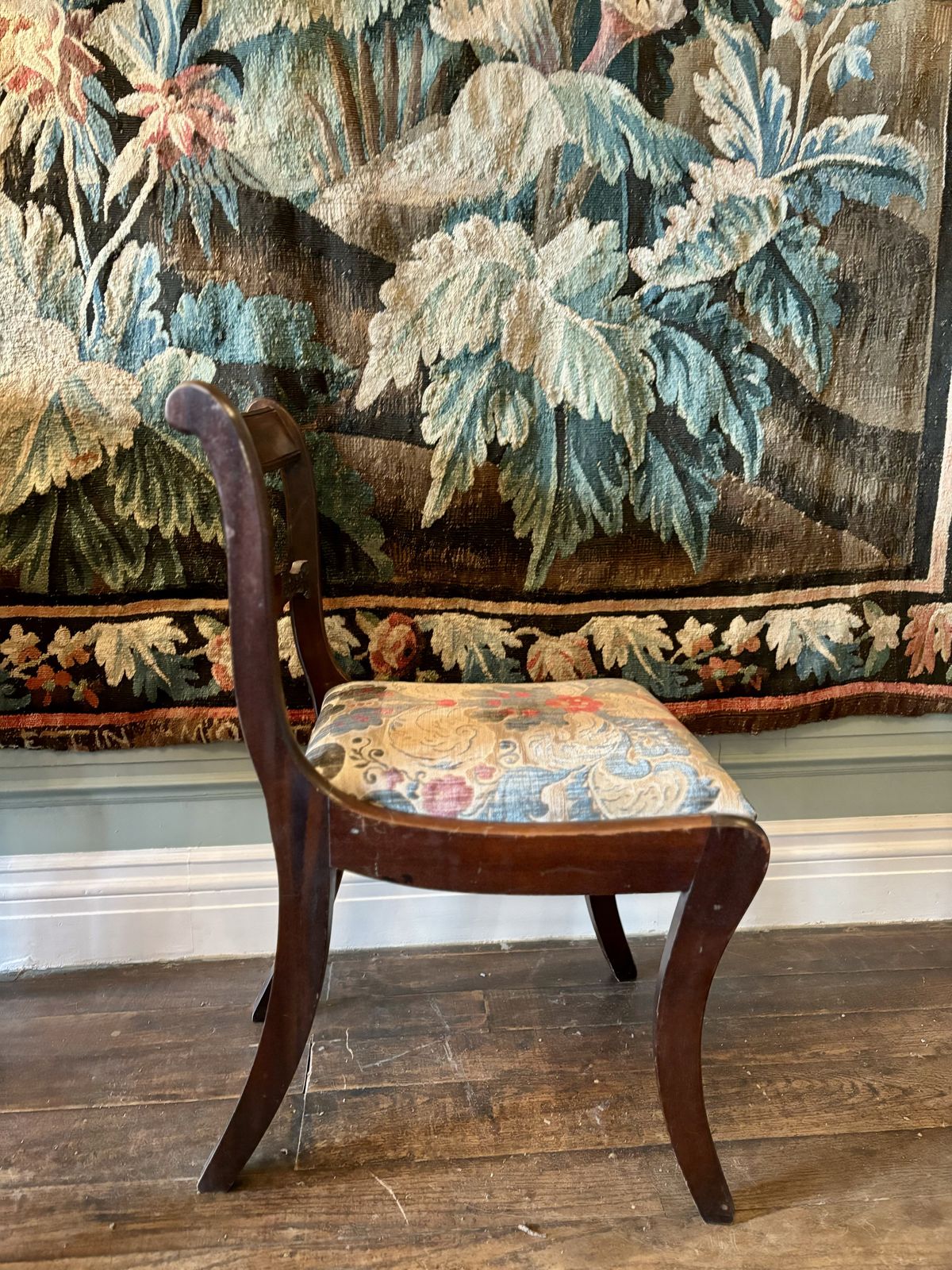 Inlaid Antique Hall Chair photo for sale