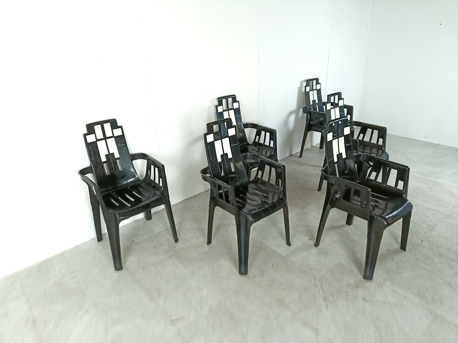 Furniture Boston Chairs By Pierre Paulin For Henry Massonnet, 1988, Set Of 6 photo