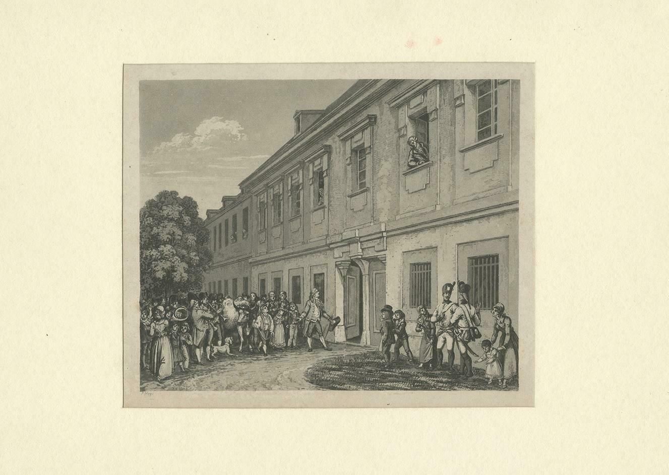 Antique Print Of A Building In Vienna, Austria, Circa 1850 photo furniture