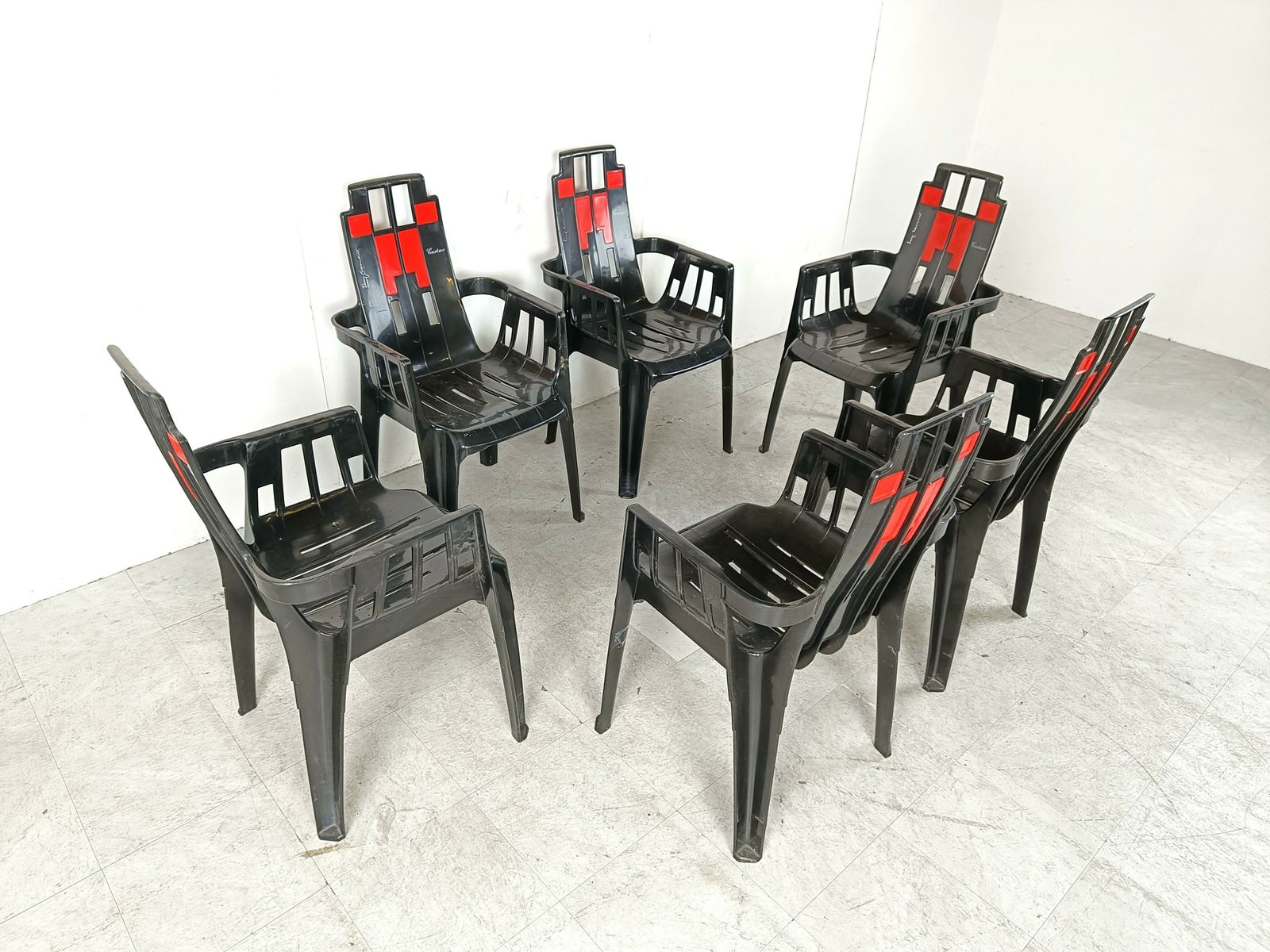 Boston Chairs By Pierre Paulin For Henry Massonnet, 1988, Set Of 6 photo vintage