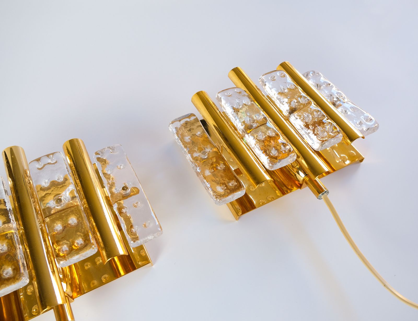 Pair Of Mid Century Carl Fagerlund Wall Lights For Orrefors, Sweden C.1960s photo Lighting