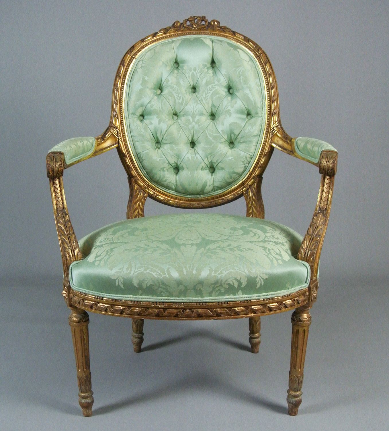 Fine Georgian Giltwood Arm Chair In The Manner Of Thomas Chippendale