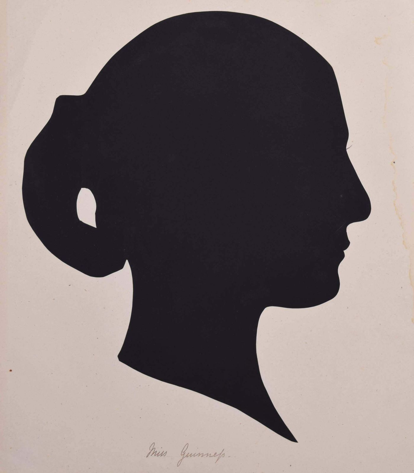 Nineteenth Century Silhouette Of A Lady: Miss Guinness Circa 1870