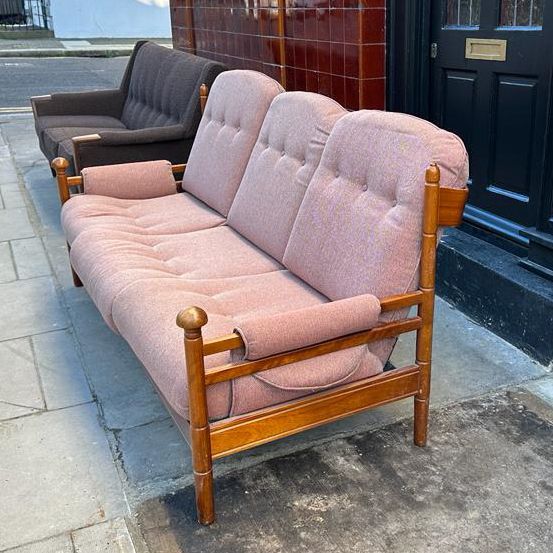 Guy Rogers Teak 3 Seater Sofa, 1970s photo furniture
