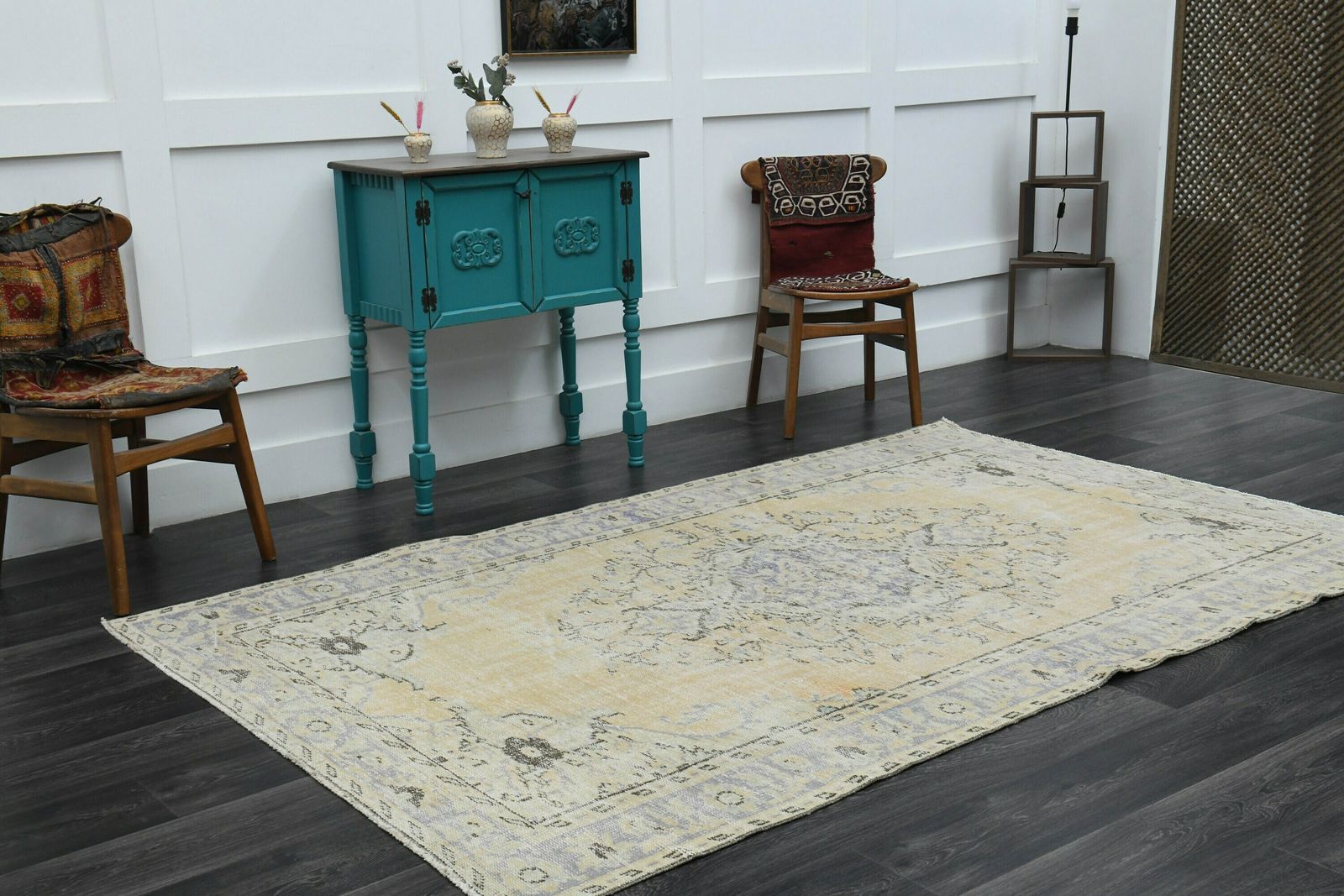 Turkish Rug Antique Rug Oushak Rug Home Decor Handmade Wool Rug Orange Blue Carpet Area Rug Neutral Rugs photo furniture