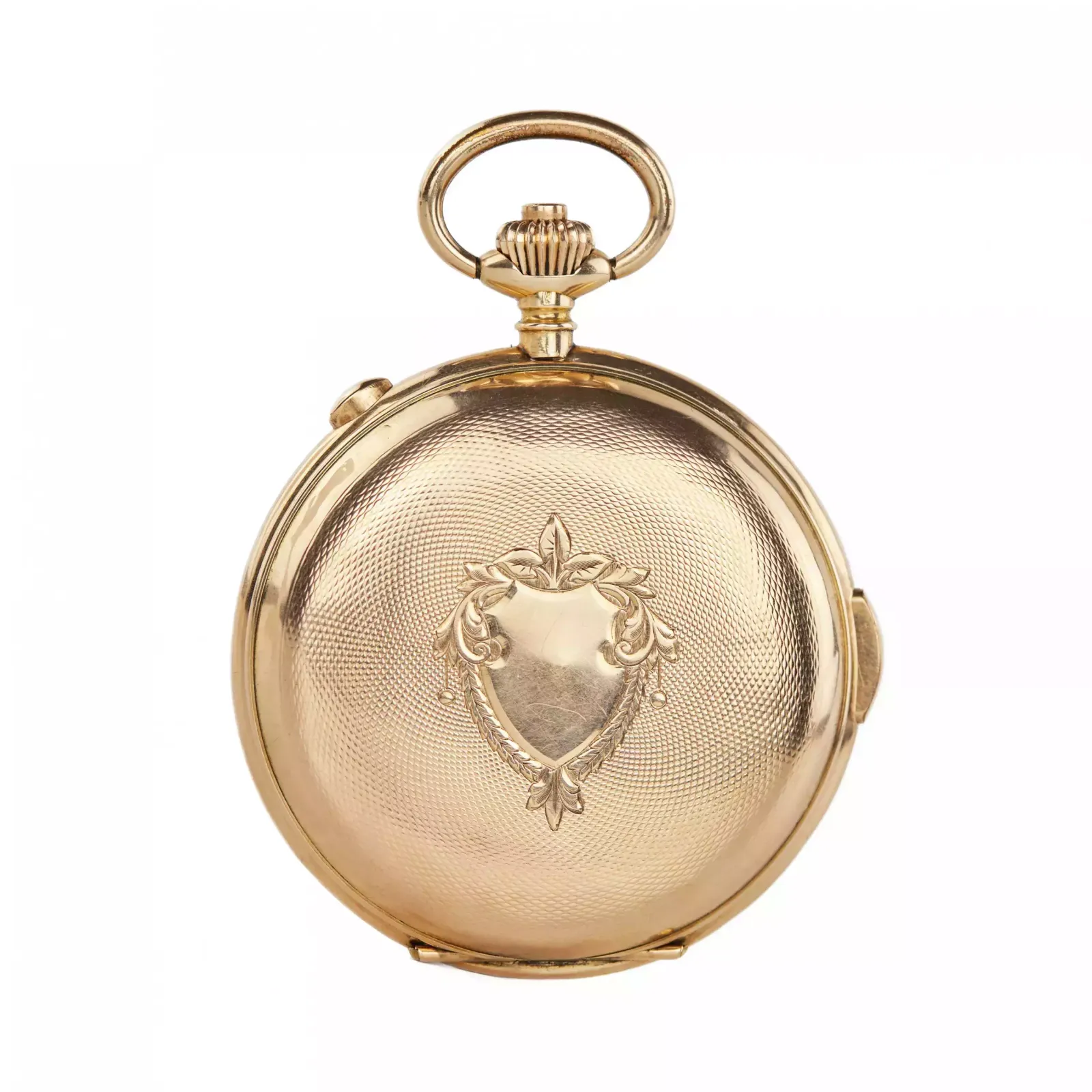 Heures Repetition Quarts Taschenuhr Chronographe 14k Gold Pocket Watch photo for sale