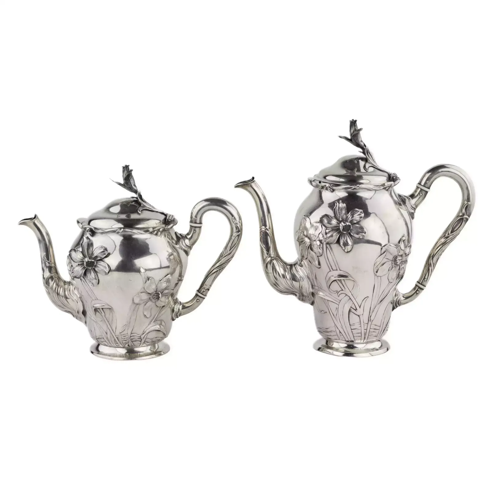 Silver Tea And Coffee Service In Art Nouveau Style. Bruckmann. After 1888. photo 13337.0