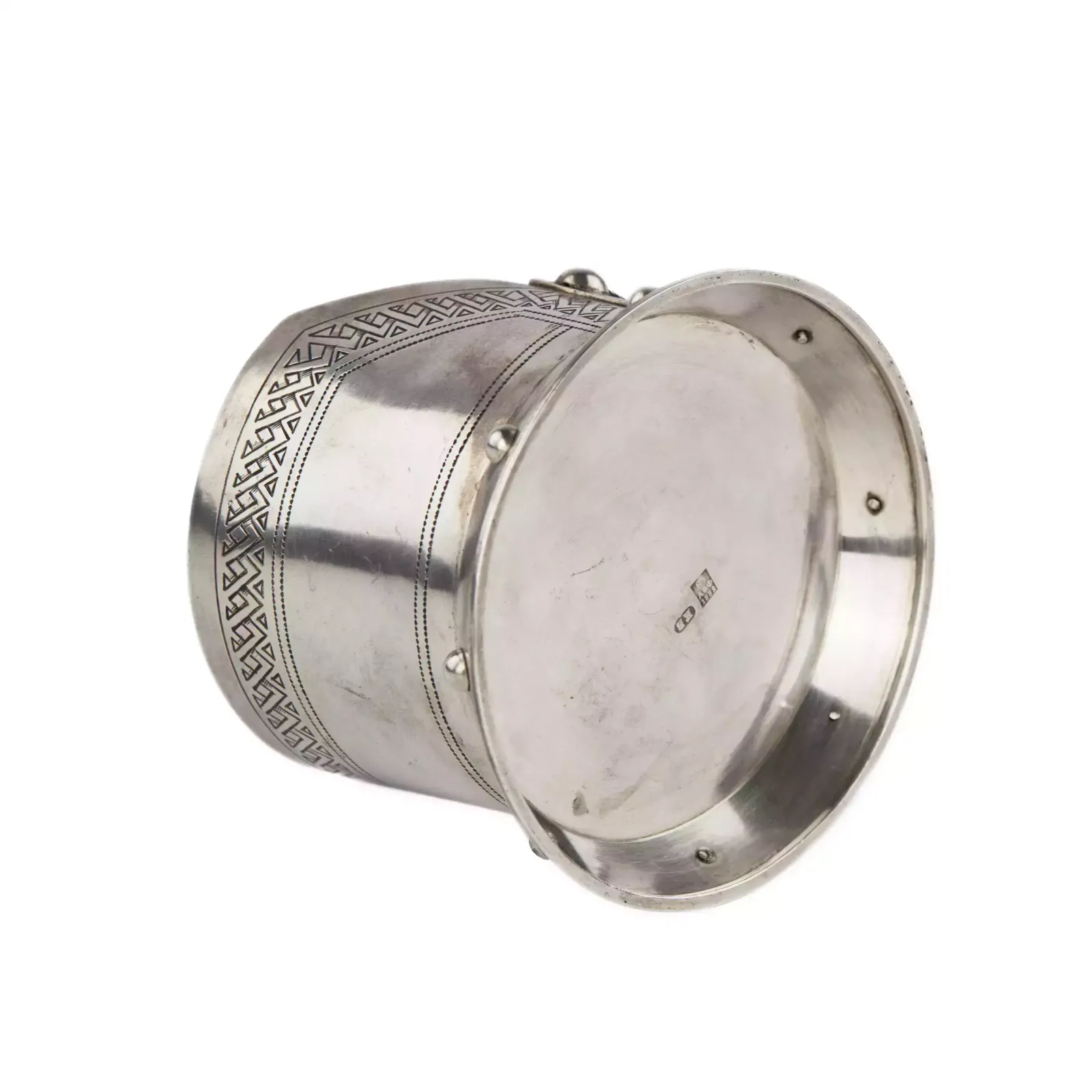 Original Silver Glass Holder In The Form Of A Caftan With A Cutout K Verlin St Petersburg 1882 photo Home Decor