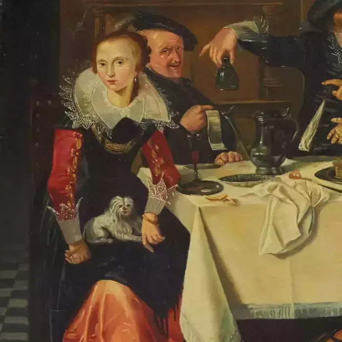 School Of Dirck Hals (1591 1656). Feasting Company. photo Art