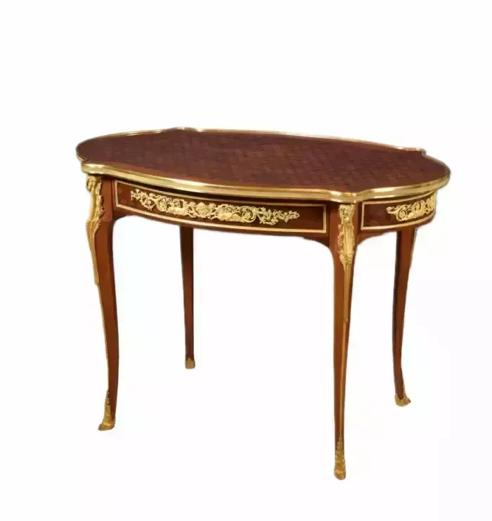 Oval Coffee Table In Louis XVI Style, Model Adam Weisweiler. France 19th Century photo for sale