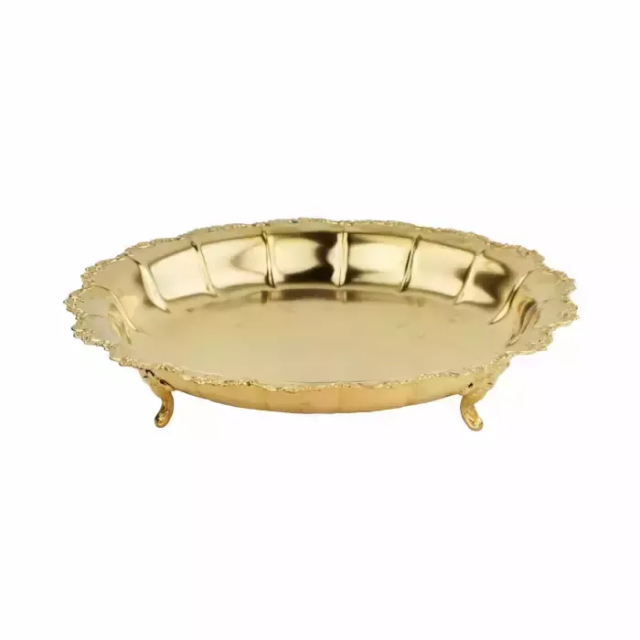 Silver And Gilded Dish On Three Legs, In The Style Of Historicism. Latvia 1930s.