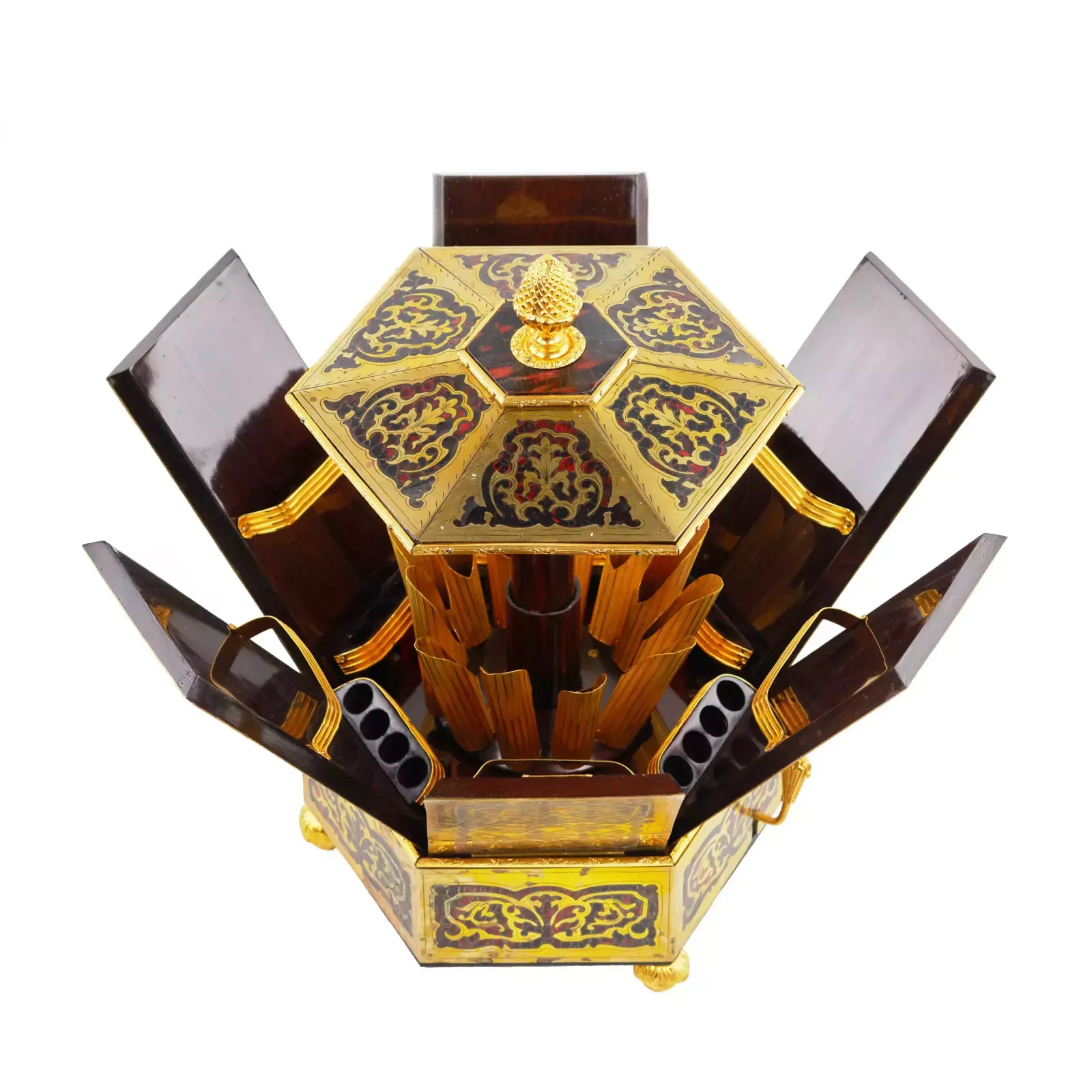 Unique Cigar Box In The Form Of A Pagoda With A Flap Opening Mechanism. 19th Century. photo furniture