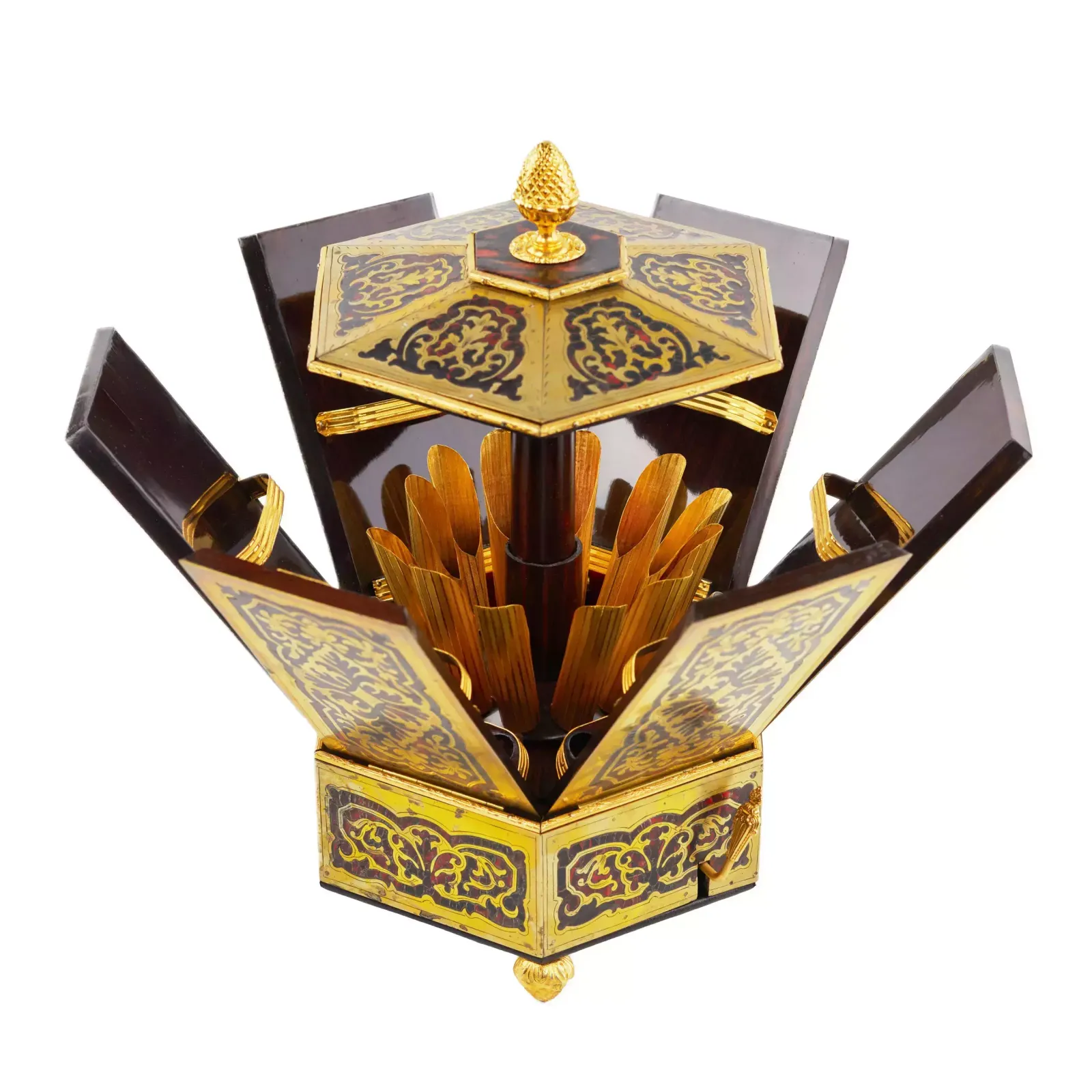 Unique Cigar Box In The Form Of A Pagoda With A Flap Opening Mechanism. 19th Century. photo Home Decor