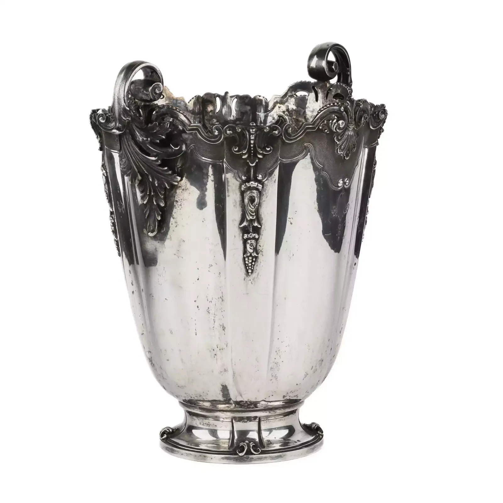 An Ornate Italian Silver Cooler In The Shape Of A Vase. 1934 1944 photo vinterior