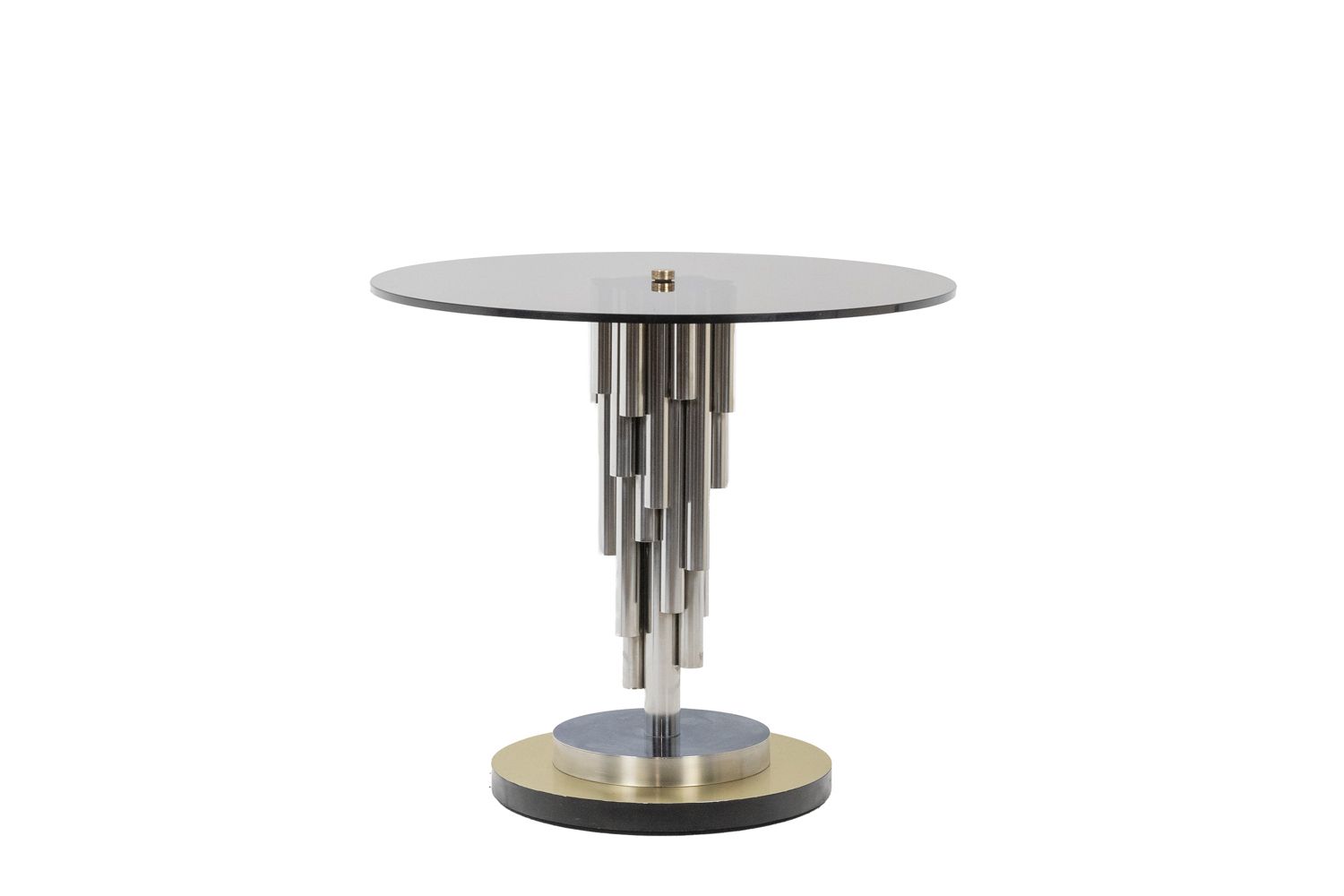 “Organ” Pedestal Table In Chromed Metal. 1970s.