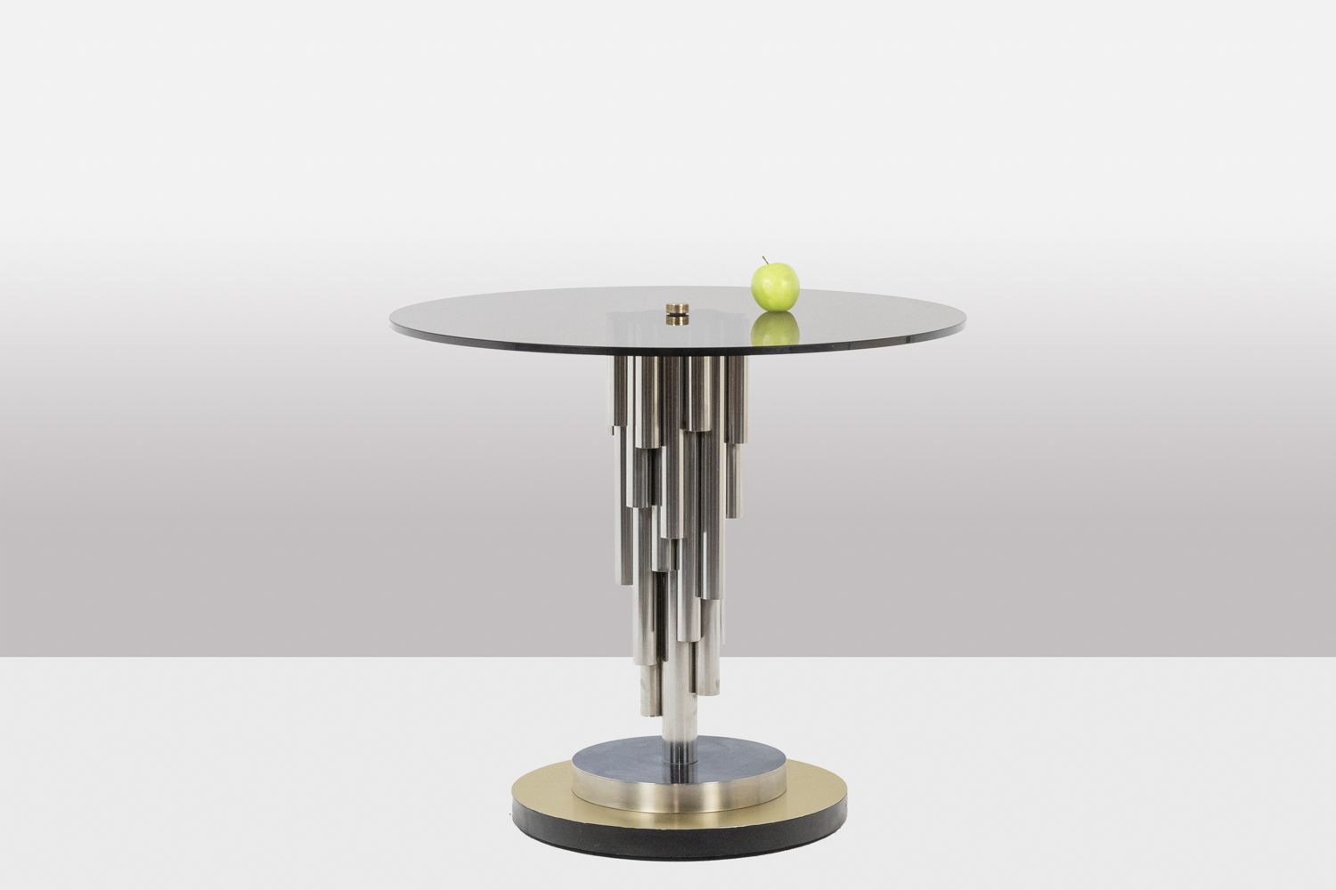 “Organ” Pedestal Table In Chromed Metal. 1970s. photo 3850.0
