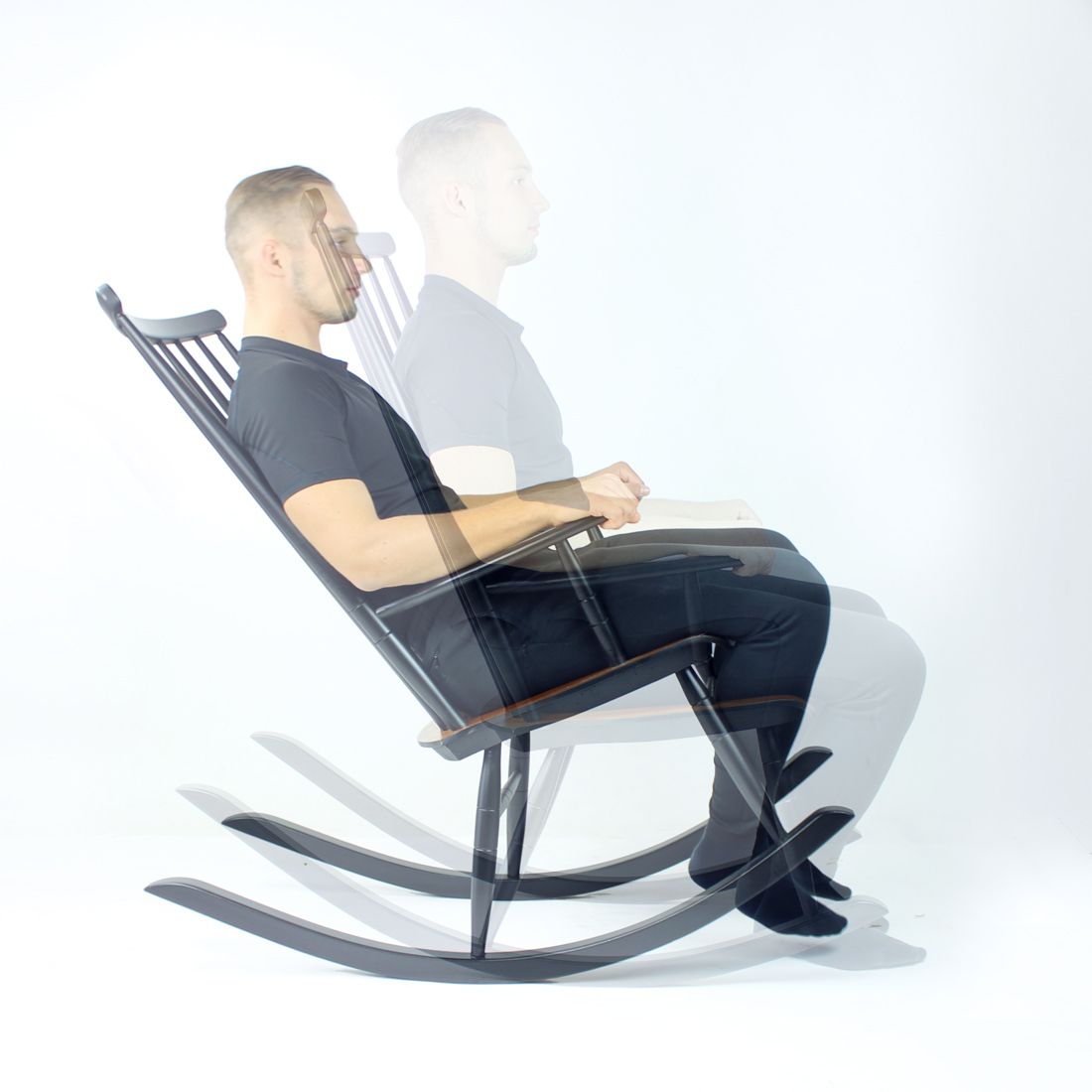 1960s Varjosen Puunjalostus Beech Rocking Chair, Finland photo furniture