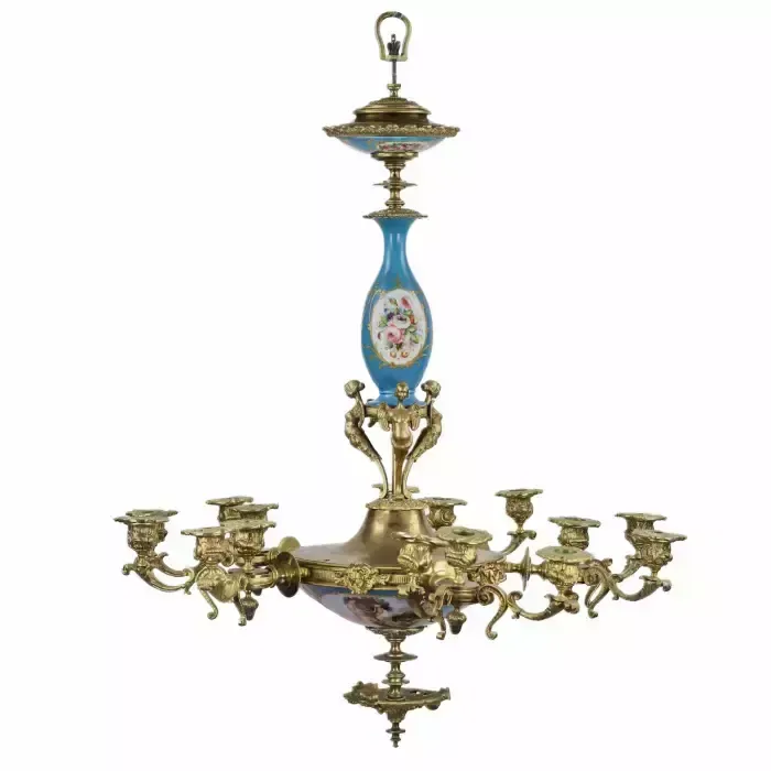 Chandelier With 15 Candles In Louis XVI Style. Sevres. photo 3734.0