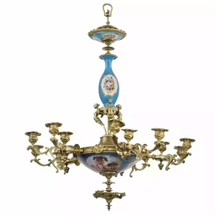Chandelier With 15 Candles In Louis XVI Style. Sevres. photo buy