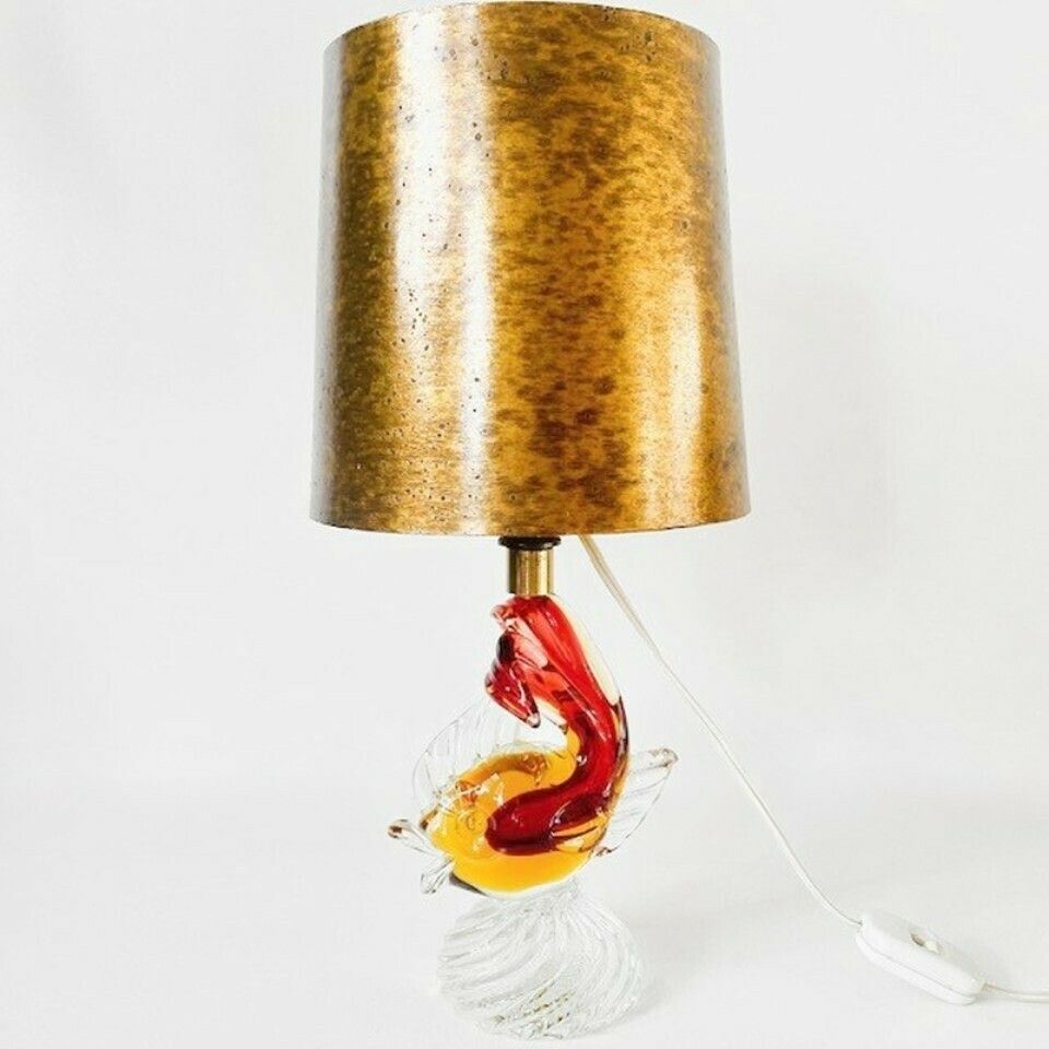 Artistica Murano Ccc Murano Glass Fish Lamp Base 1960's Fish Lamp photo Lighting