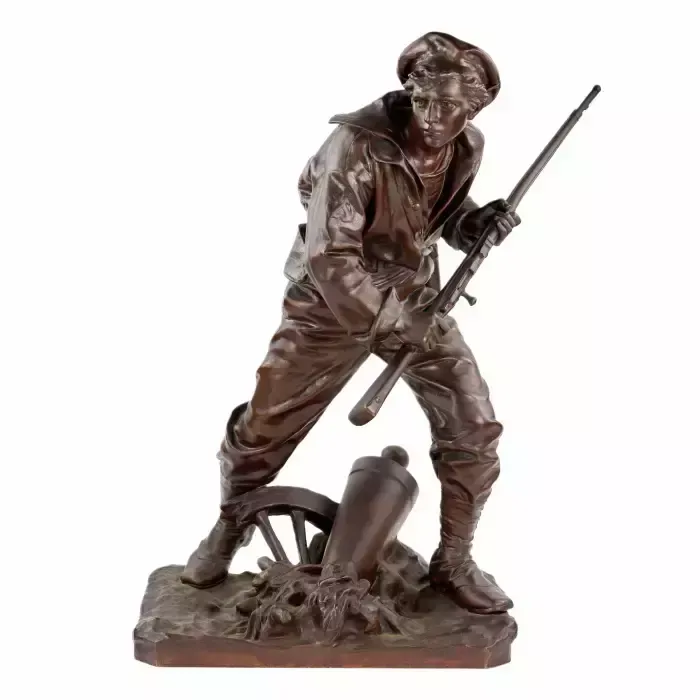 Onisme Aristide Croisy. Bronze Figure Of A Brave, Military Sailor.